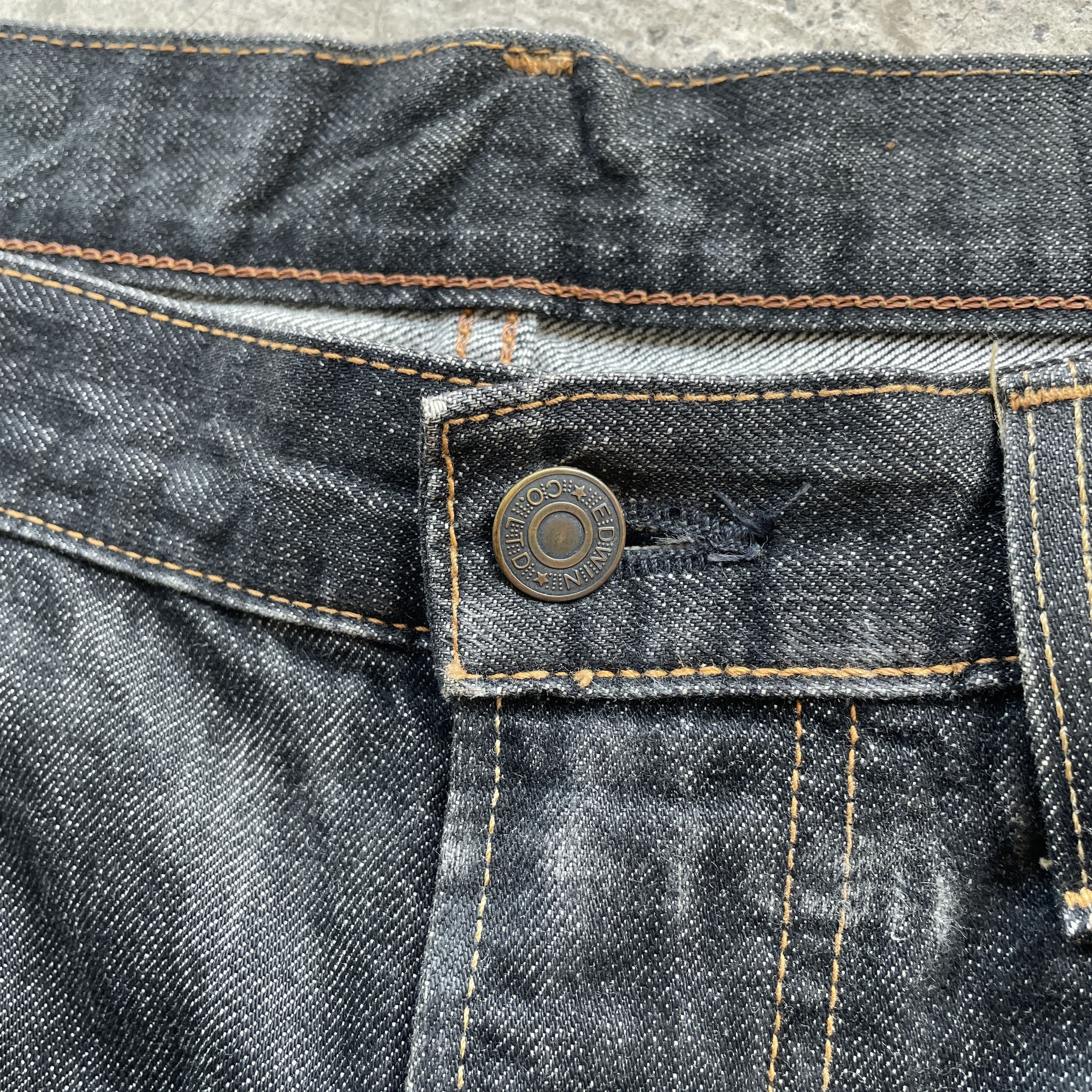 Edwin × Japanese Brand W42💥 Vintage Edwin 404 Made In Japan Black Jeans Pants Size US 42 / EU 58 - 7 Thumbnail