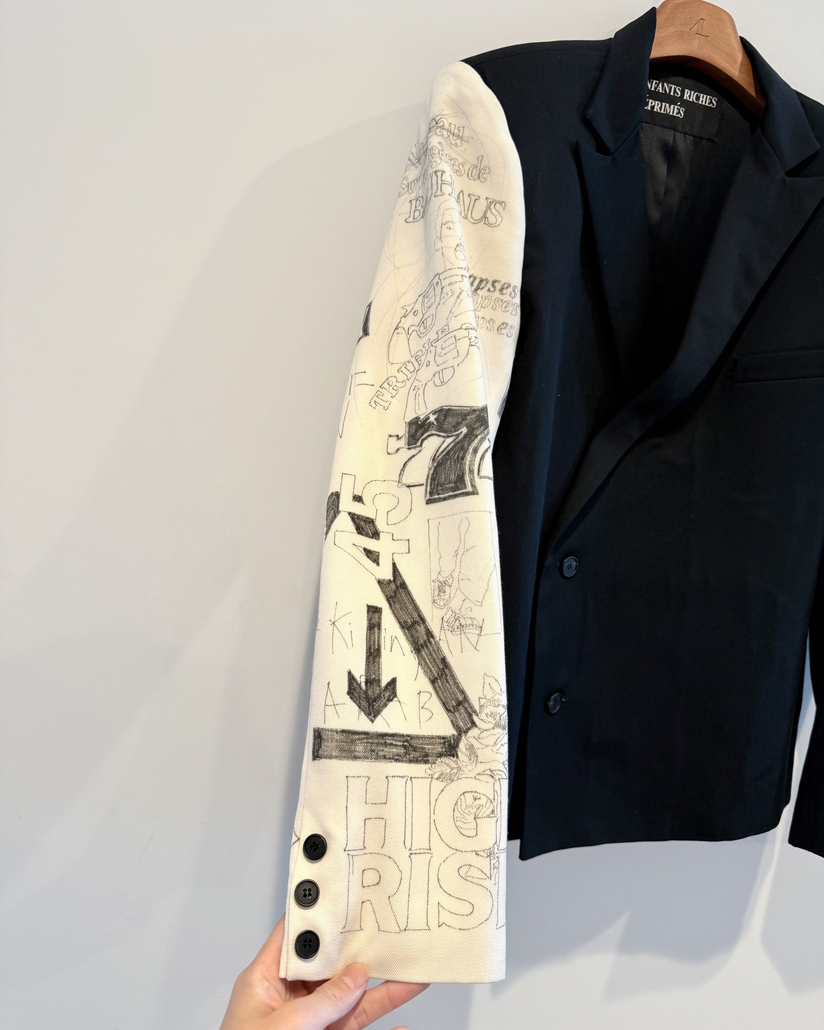 Enfants Riches Deprimes Enfants Riches Deprimes Hand Printed High Risk Blazer Jacket Size 48L - 3 Thumbnail