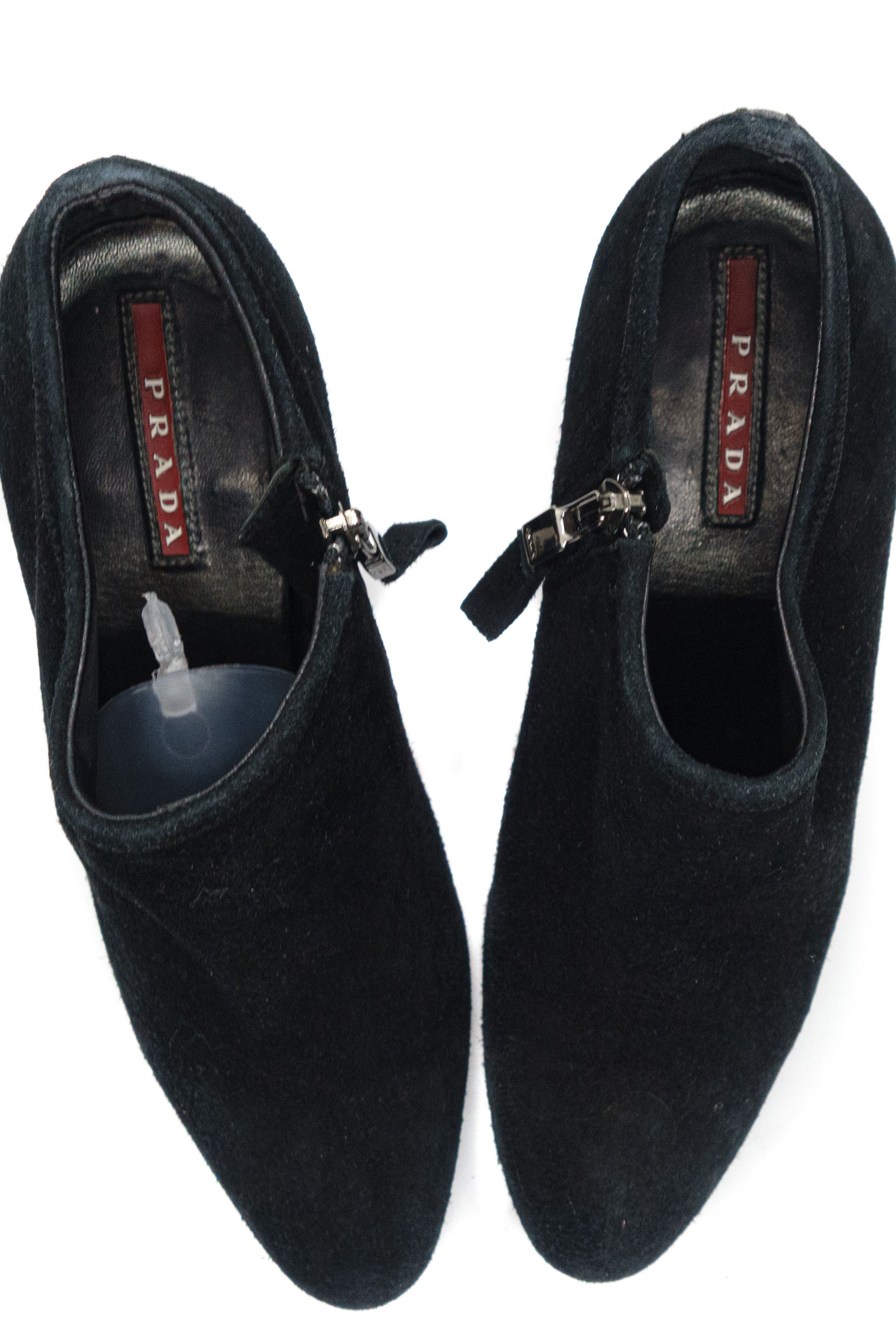 Prada 00S Logo Suede Heels Vintage Size US 6.5 / IT 36.5 - 5 Thumbnail