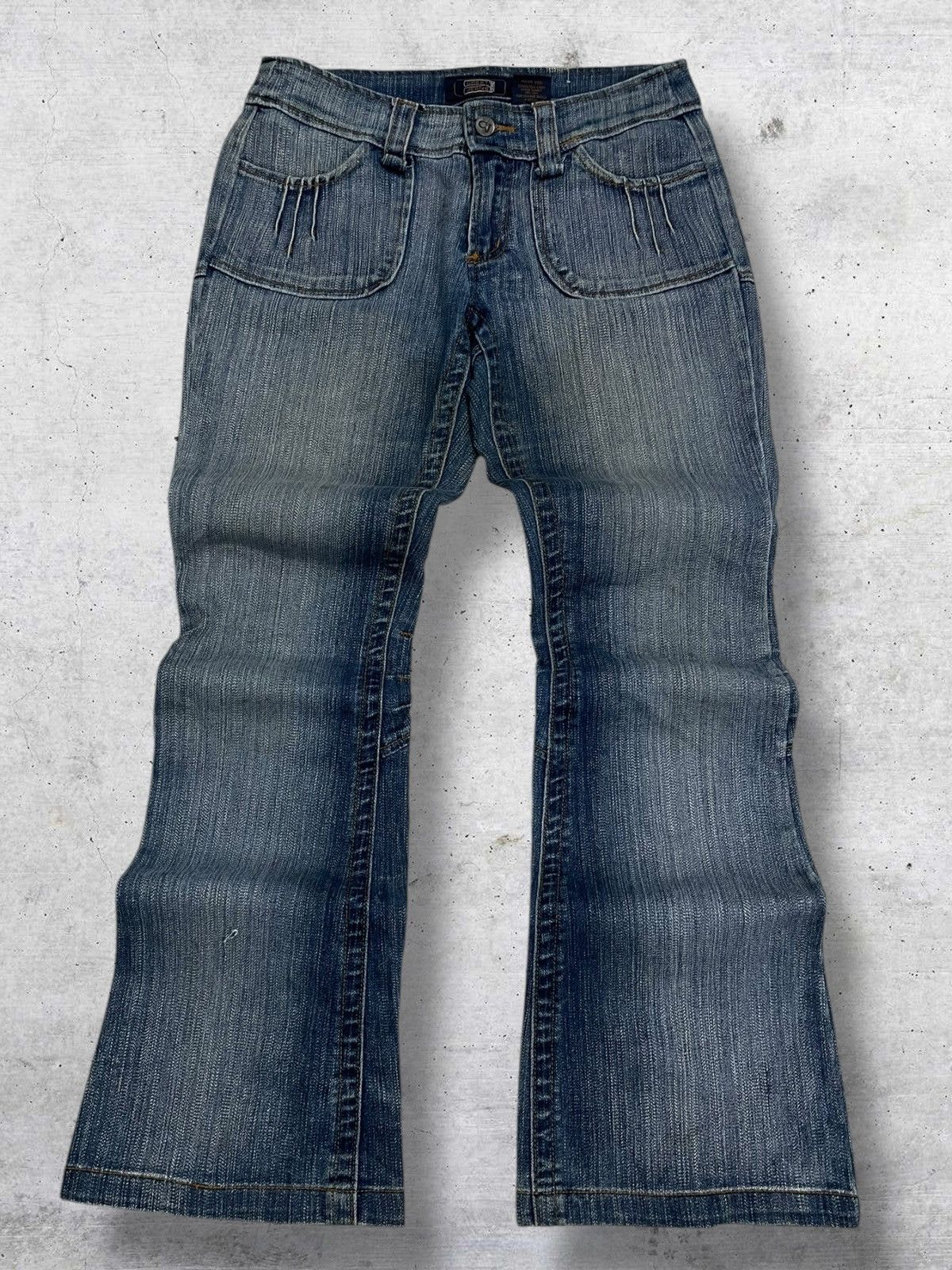 semanticdesign VINTAGE JAPAN FLARED ZIP PUNK STYLE CREST DENIM RARE 90S Size US 29 - 1 Thumbnail
