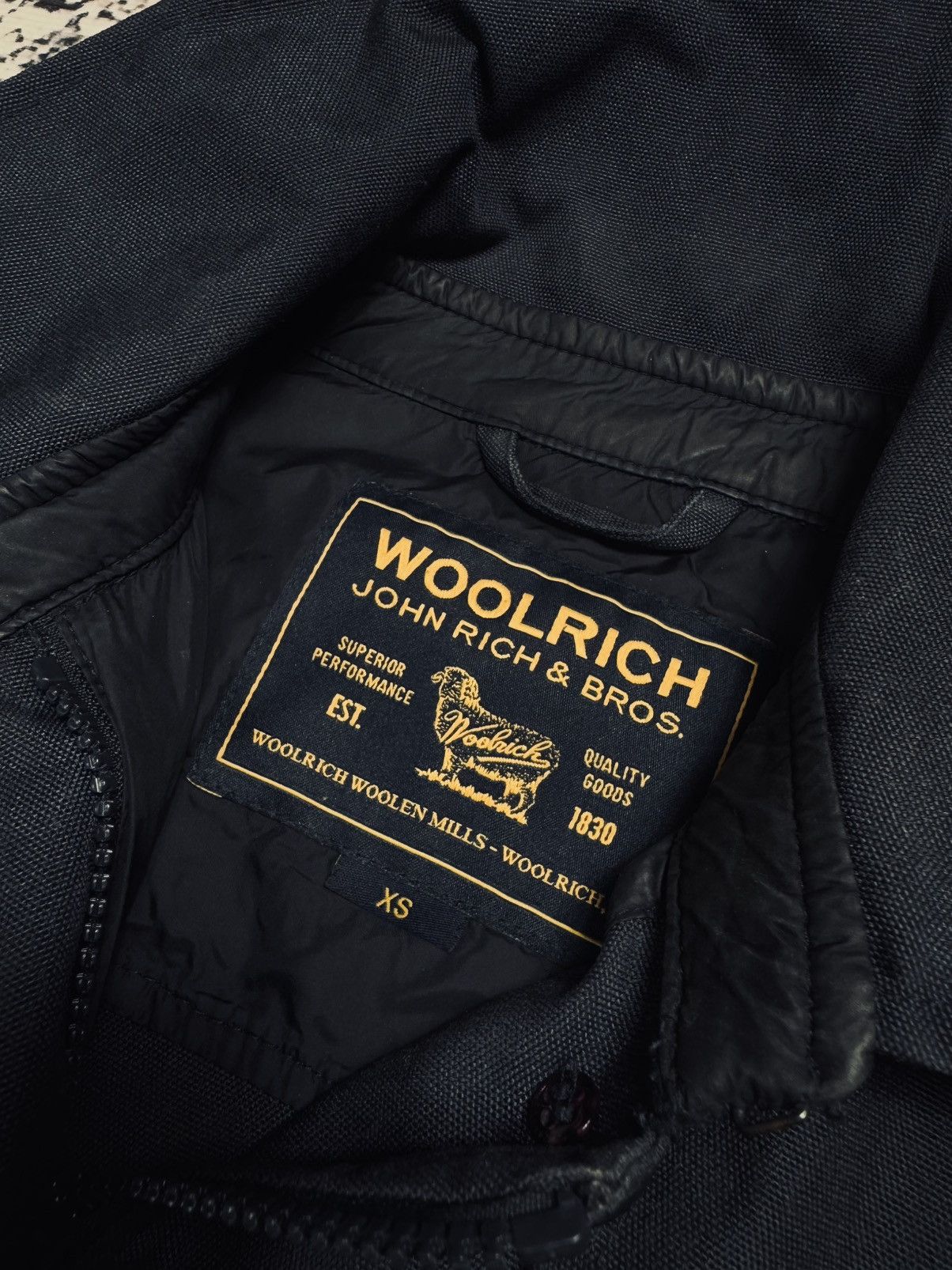 Woolrich puffer parka jacket navy XS womens