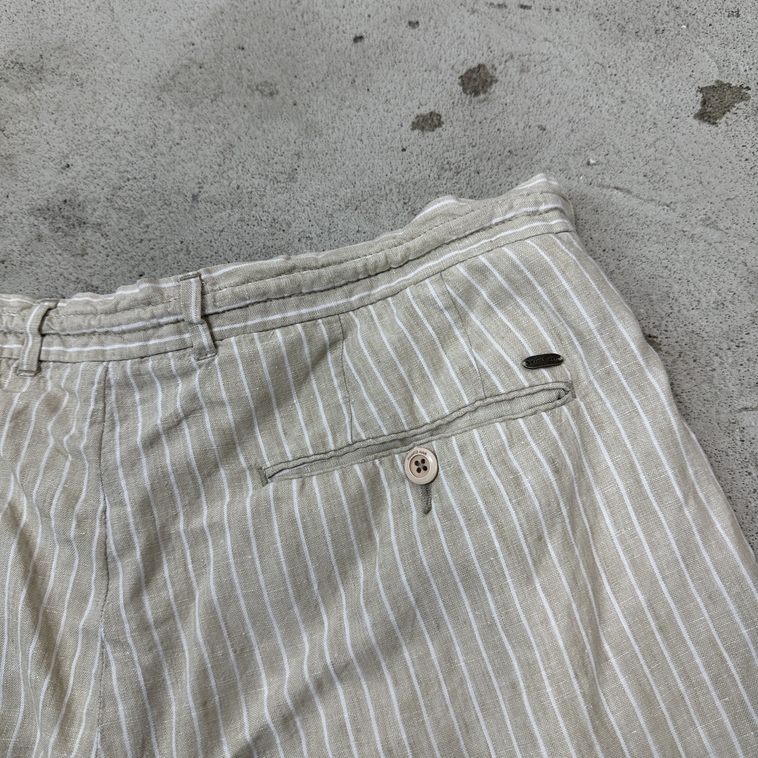 Mango Vintage Sporty Linen Striped Mango Shorts 00s Size 26" / US 2 / IT 38 - 5 Thumbnail