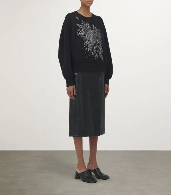 Alexander McQueen o1srvl11e0326 Smashed Screen Embroidered Sweater Black/White Size M / US 6-8 / IT 42-44 - 3 Thumbnail