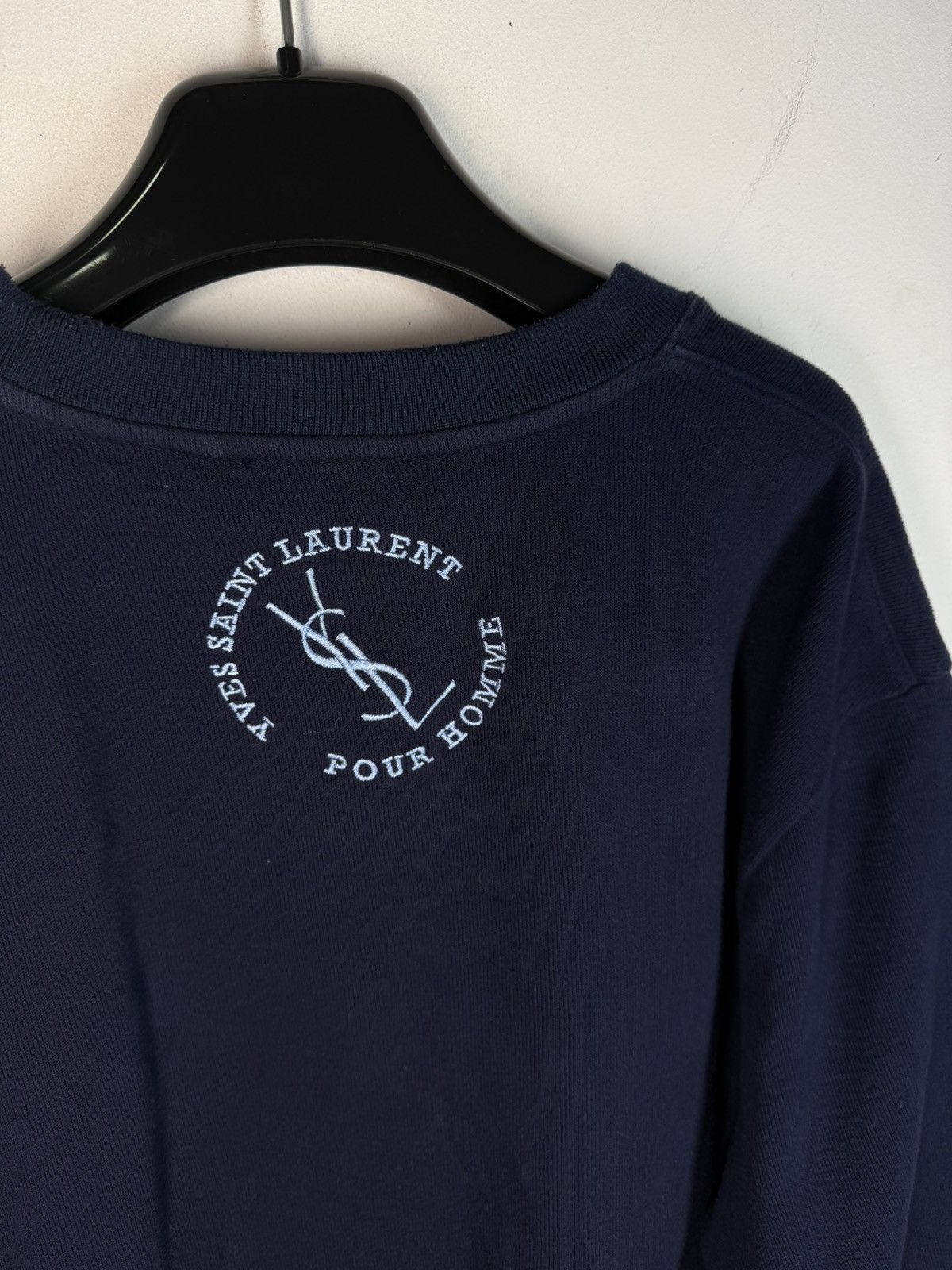 Yves Saint Laurent Navy YSL Sweatshirt Logos Vintage Sweater 90s y2k Crewneck Size US L / EU 52-54 / 3 - 1 Thumbnail