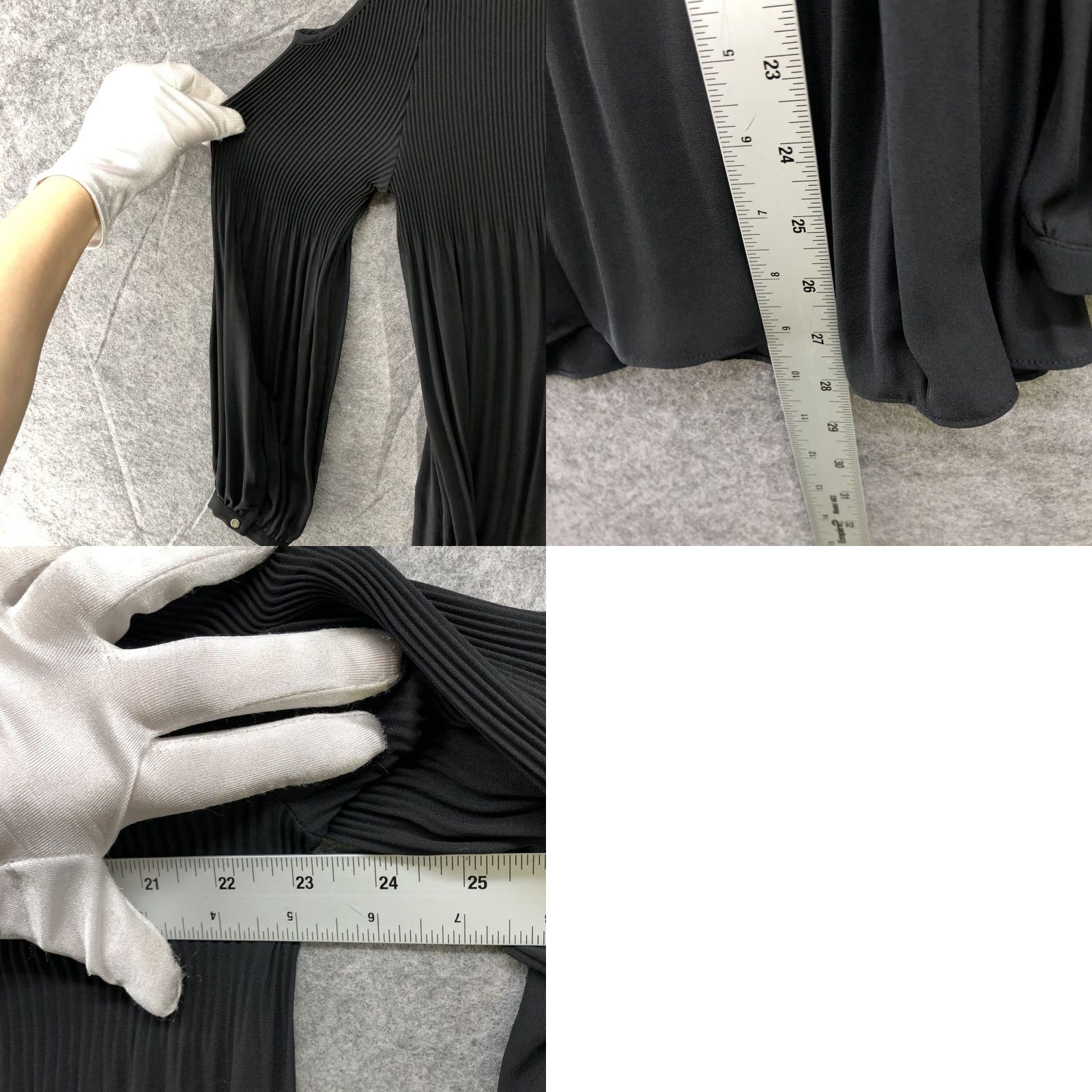 Ralph Lauren Lauren Ralph Lauren Blouse Cold Shoulder Womens M Black Chiffon Accordion Pleat Size M / US 6-8 / IT 42-44 - 8 Thumbnail