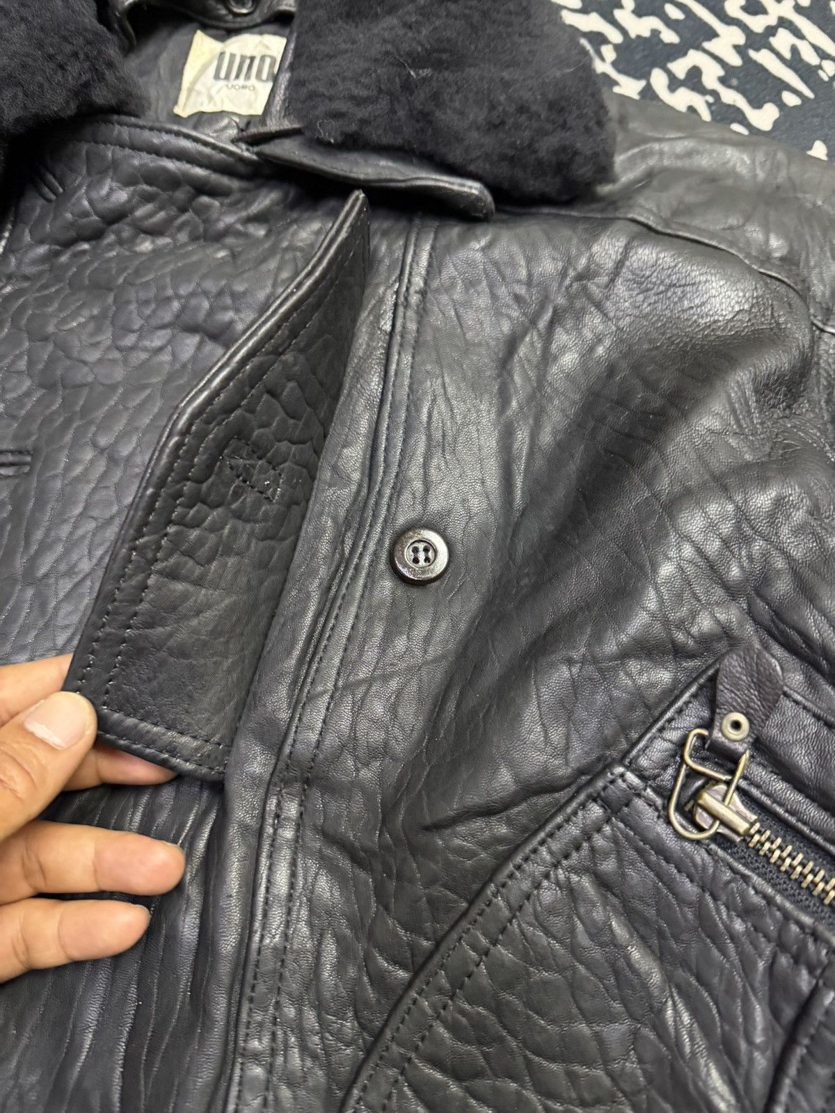 Gemma.H Uomo Vintage 80s Pure Sheepskin Leather Uno Uomo Biker Jacket Size US L / EU 52-54 / 3 - 8 Thumbnail