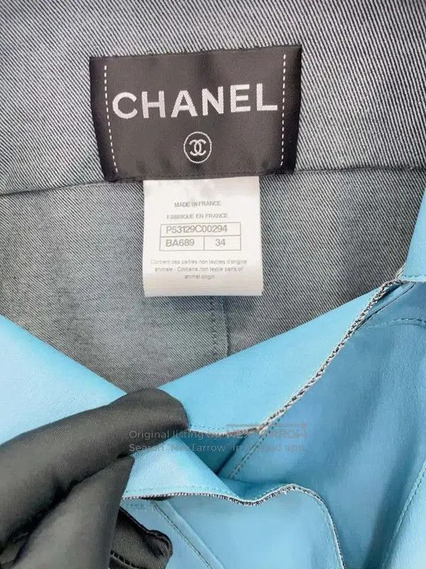 Chanel Chanel Blue Lambskin Women's Jacket . Size S / US 4 / IT 40 - 7 Thumbnail