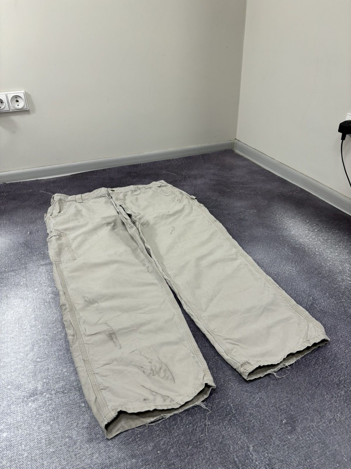 Carhartt Vintage Carhartt Original Dungaree Fit Beige Baggy Pants Size US 42 / EU 58 - 13 Thumbnail