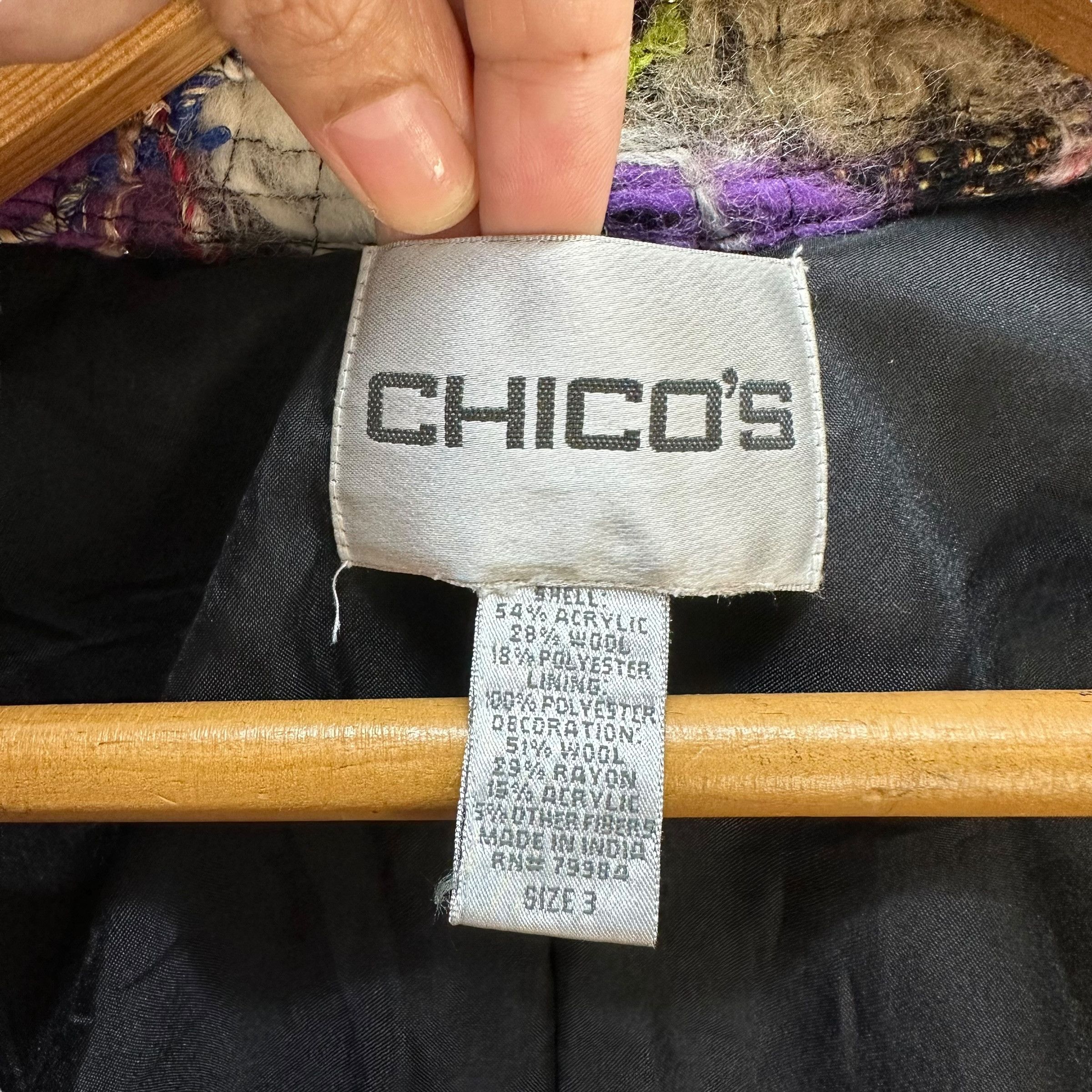 Chicos Chicos Nice Design Multi Color Artwork Jacket #A2-0049 Size L / US 10 / IT 46 - 7 Thumbnail