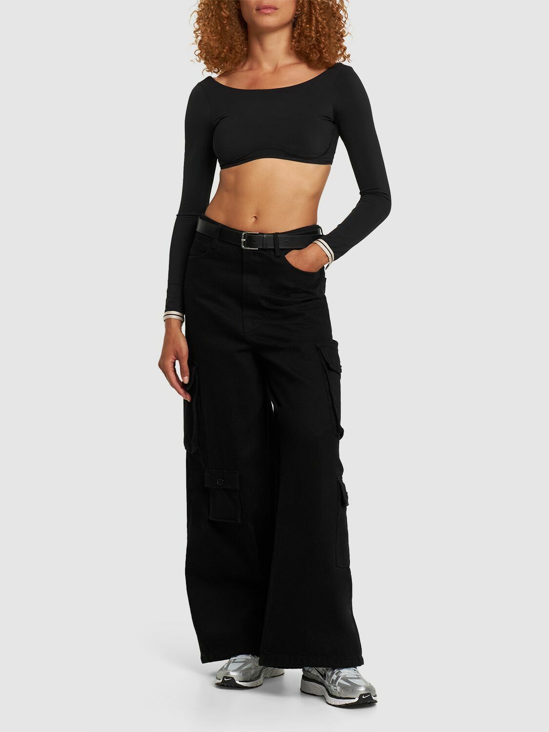 Palm Angels o1y1225 Crop Top in Black Size XS / US 0-2 / IT 36-38 - 3 Thumbnail