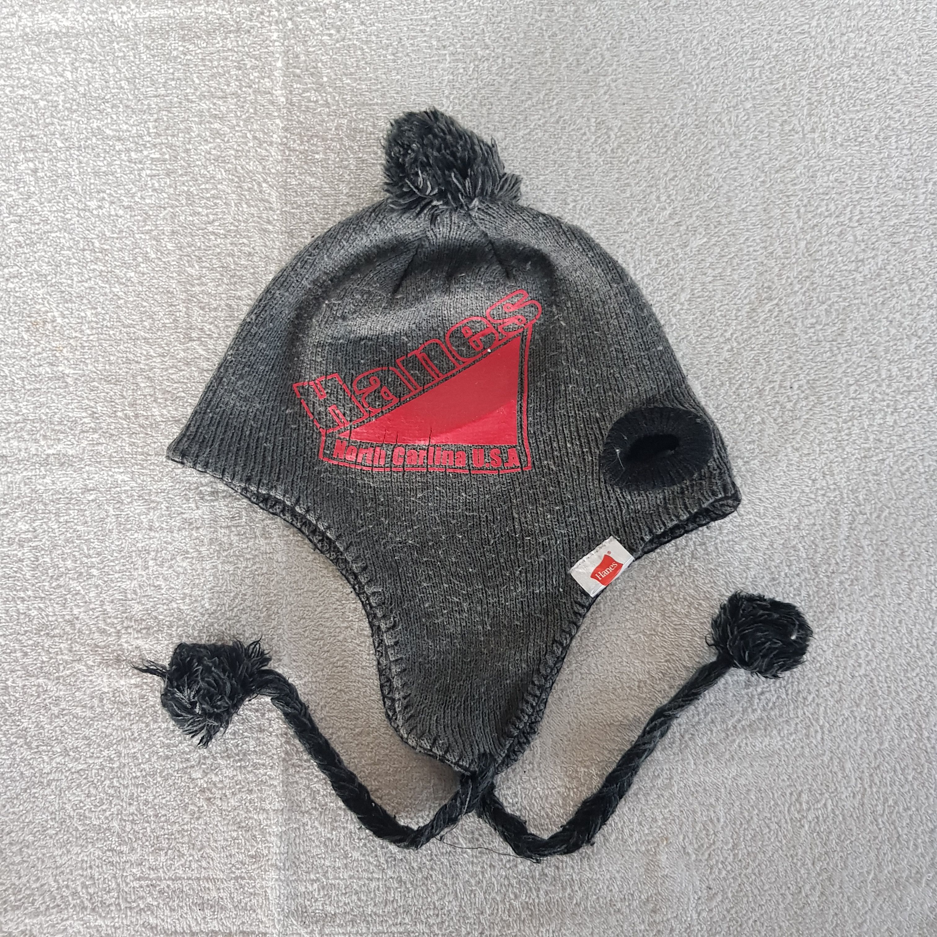 Japanese Brand Vintage Hanes Earflap Beanie Double Side Glass Snow Cap Hats Size ONE SIZE - 5 Thumbnail