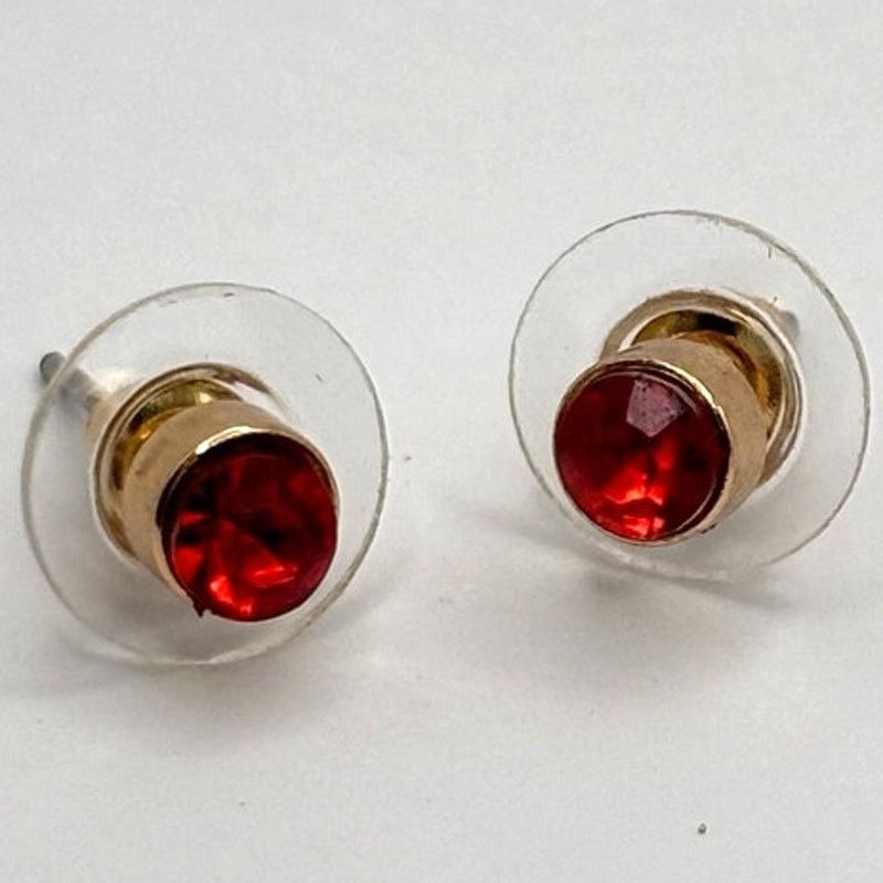 Other Gold & Red Crystal Earrings Size ONE SIZE - 3 Thumbnail