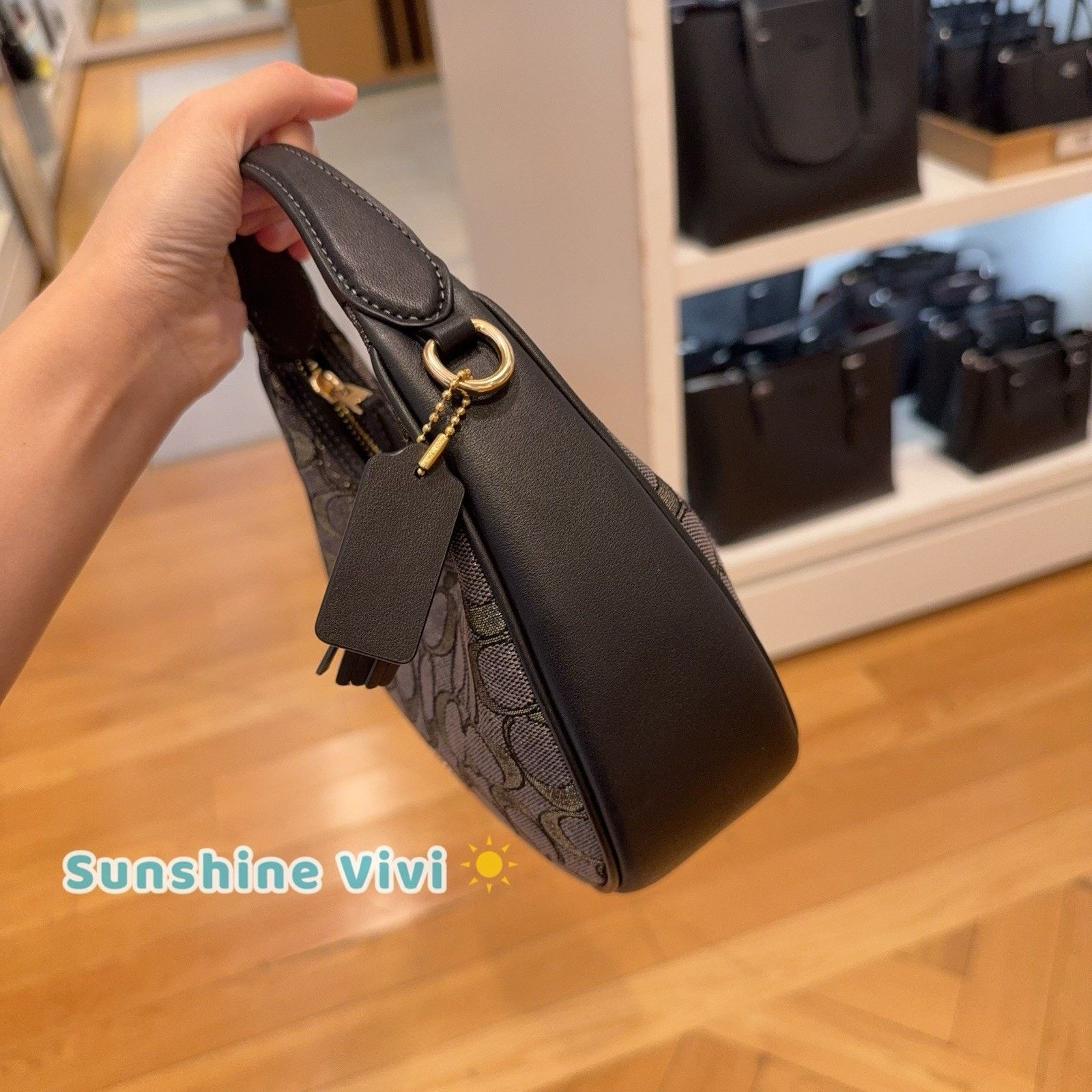 Coach NWT Coach Carmen Mini Crossbody Bag CCF76 Charcoal/Gold Size ONE SIZE - 3 Thumbnail