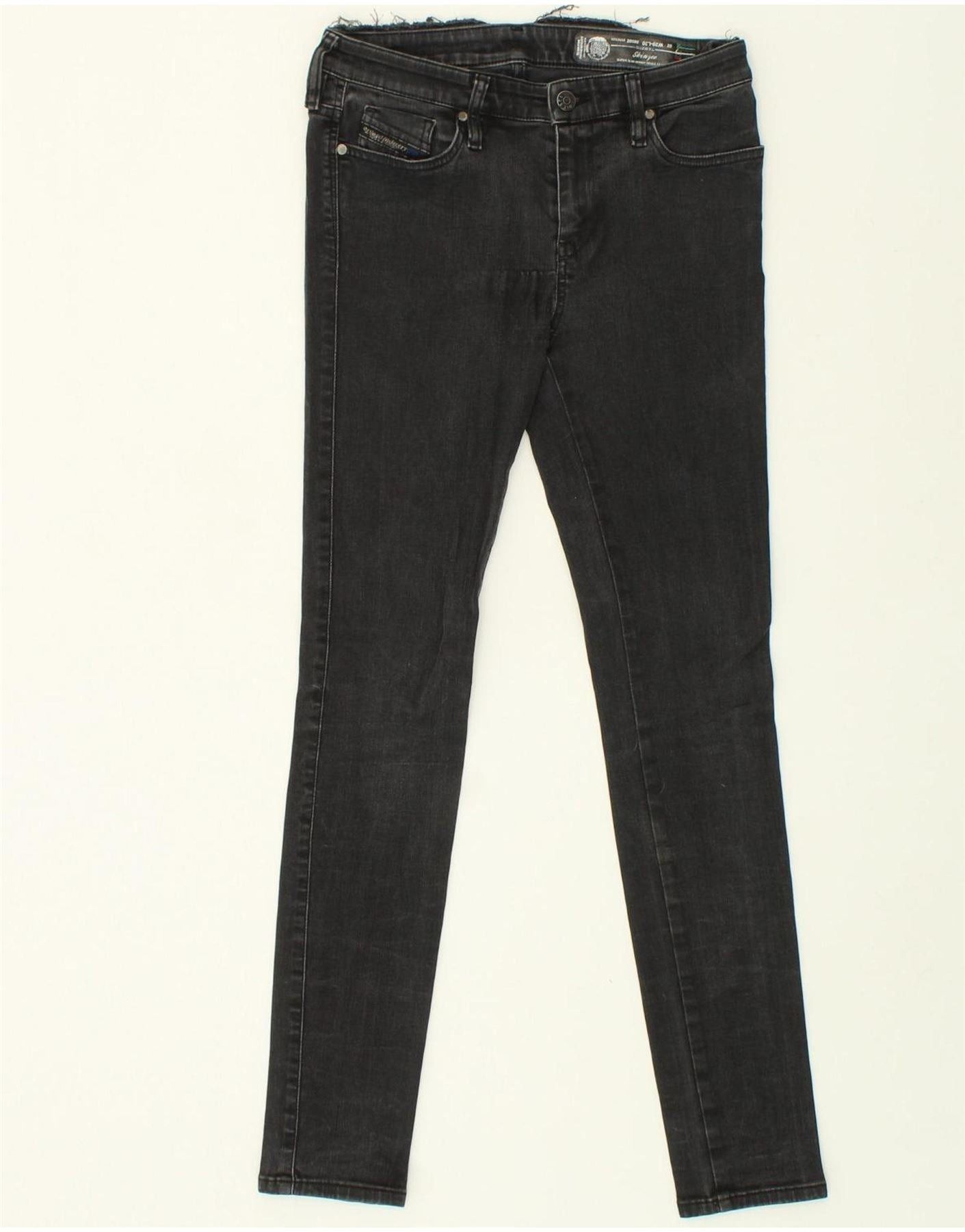 Diesel Womens Skinzee Regular Super Slim Skinny Jeans W29 L30 Black Size 42" / US 20 - 1 Thumbnail