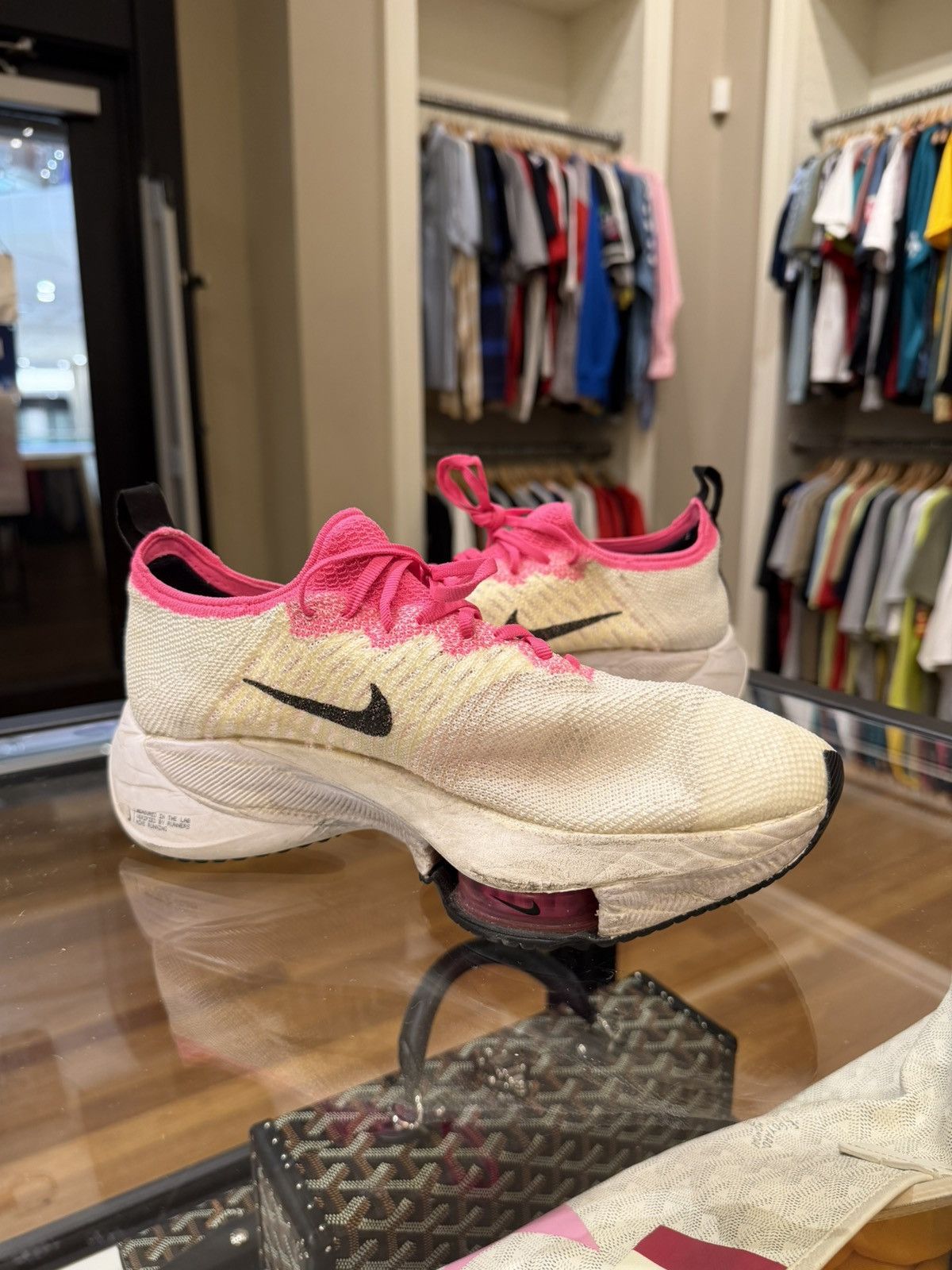 Nike Nike Air Zoom Tempo Next% Flynknit Running - pink white Size US 7 / EU 40 - 3 Thumbnail