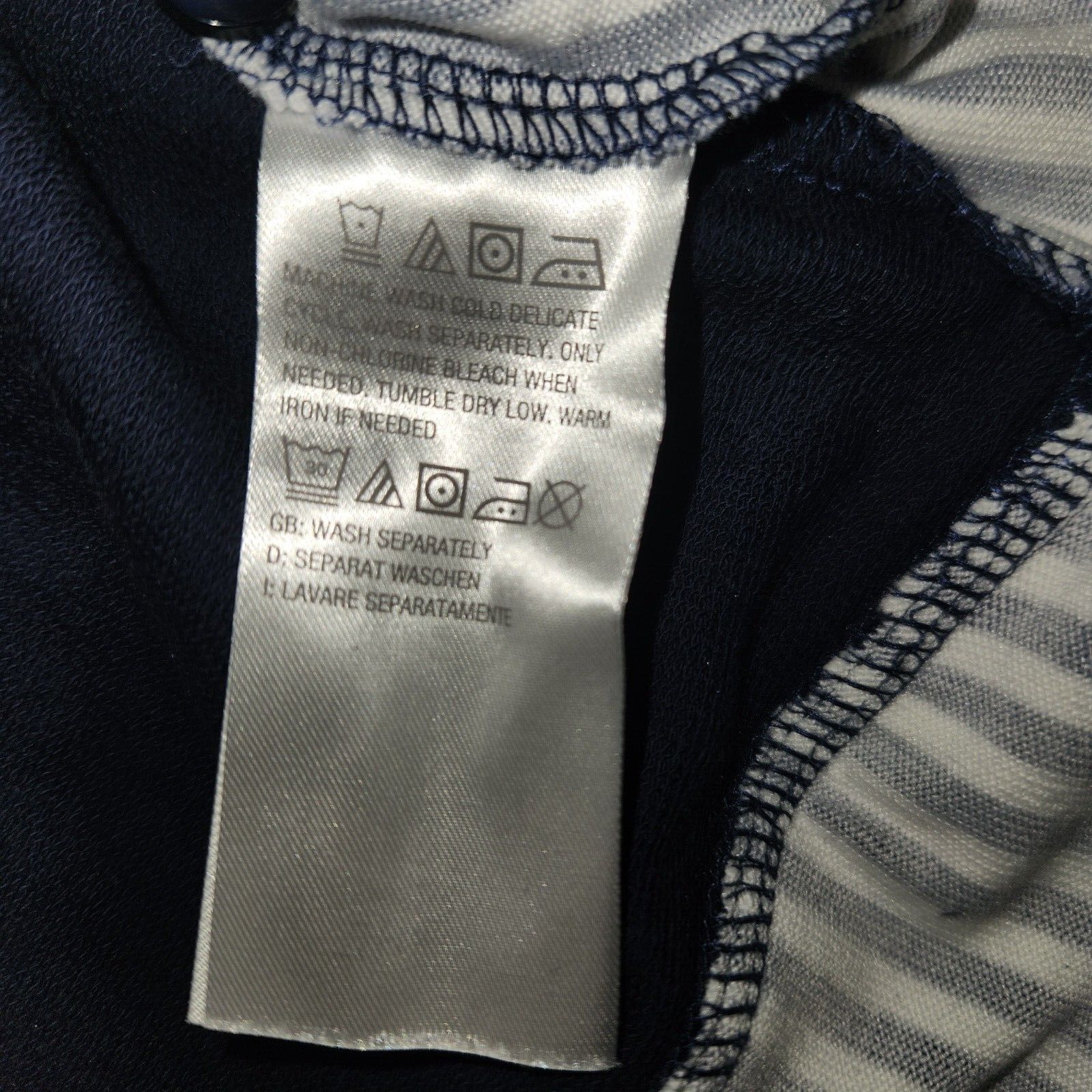 Denim & Co. Denim & Co. French Terry Tunic Striped Hem Navy Womens XS Size XS / US 0-2 / IT 36-38 - 12 Thumbnail