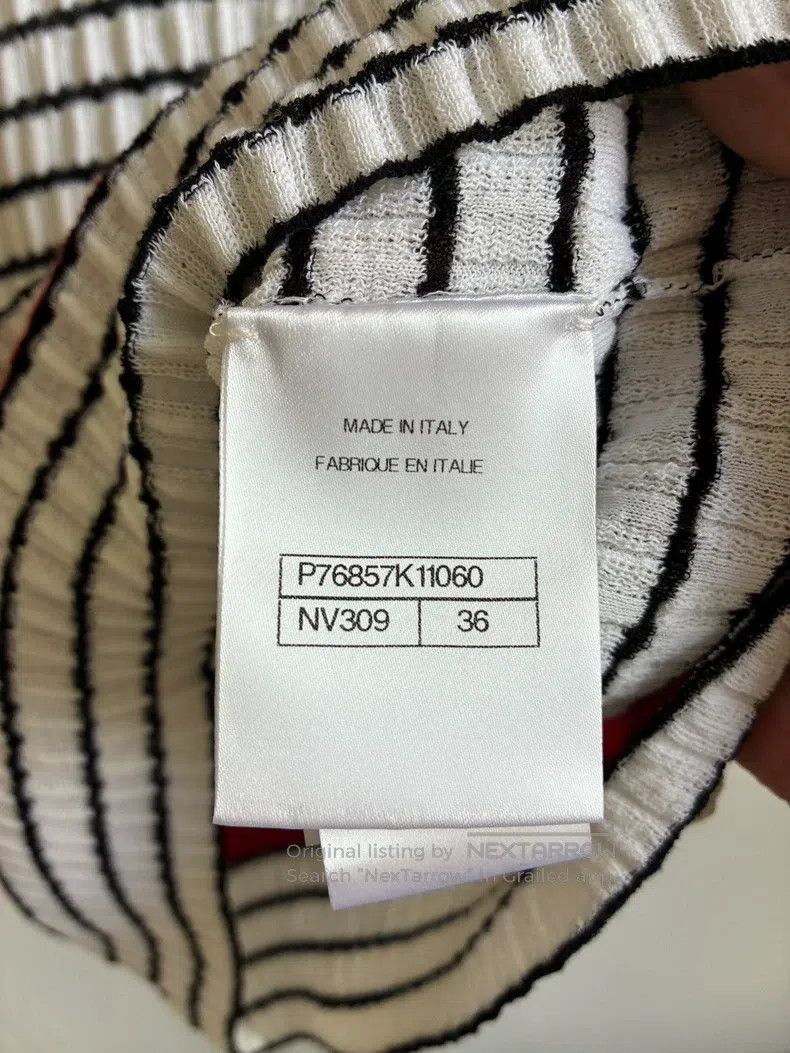 Chanel Chanel 24P black and white striped knitted short-sleeved T Size XS / US 0-2 / IT 36-38 - 5 Thumbnail