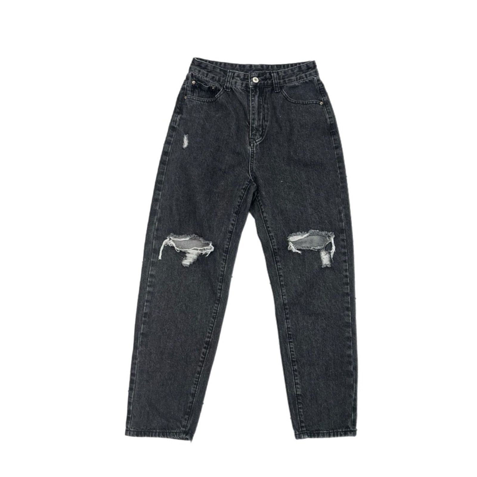 Shein Distressed Black Denim women’s Jeans Size 26" / US 2 / IT 38 - 1 Thumbnail