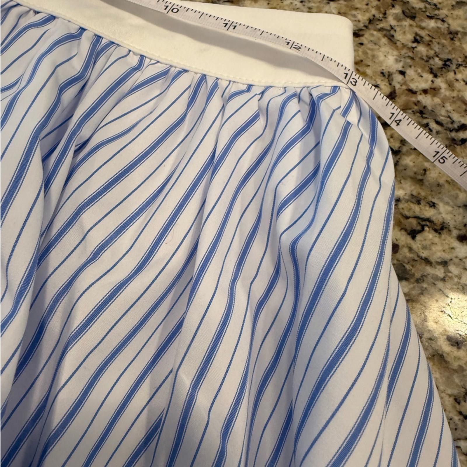Other Lizette blue & white stripe balloon hem skort SZ M Size 32" / US 10 / IT 46 - 11 Thumbnail