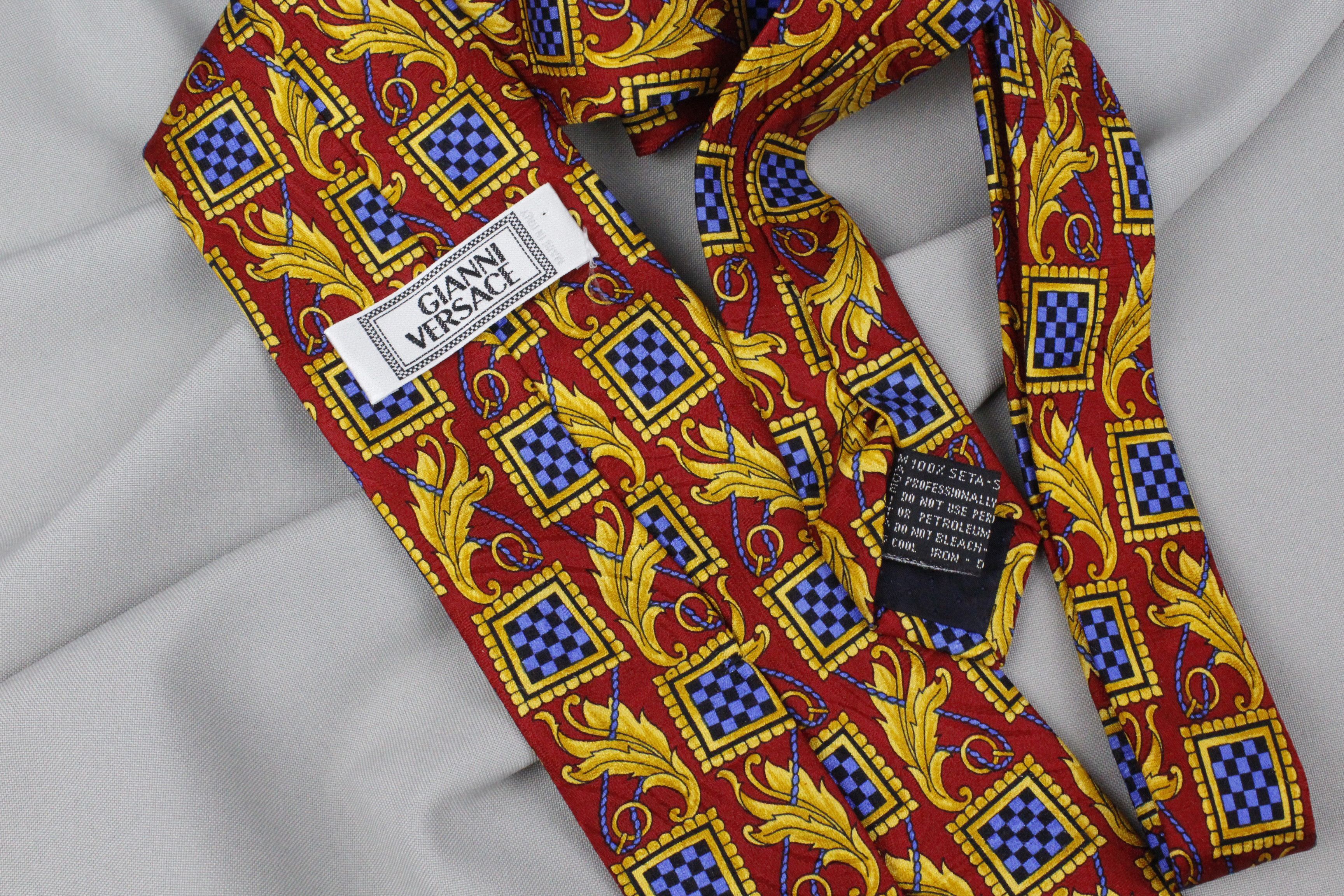 Versace × Versace Jeans Couture Vintage Gianni Versace Golden Baroque Pattern Silk Tie Size ONE SIZE - 3 Thumbnail