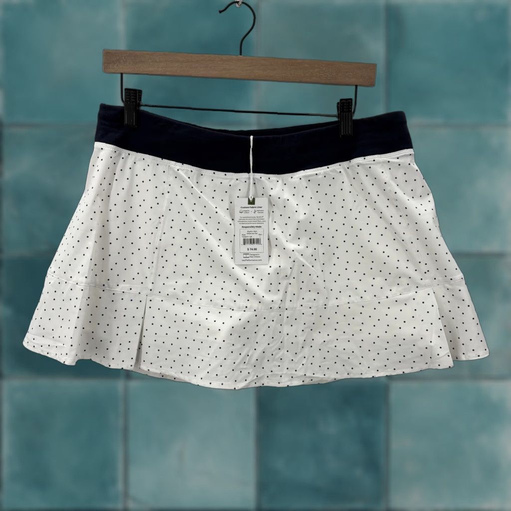 Vintage Tasc Rhythm Skirt Womens L White Ace Dot Tennis Skort Athletic Size 36" / US 14 / IT 50 - 1 Thumbnail