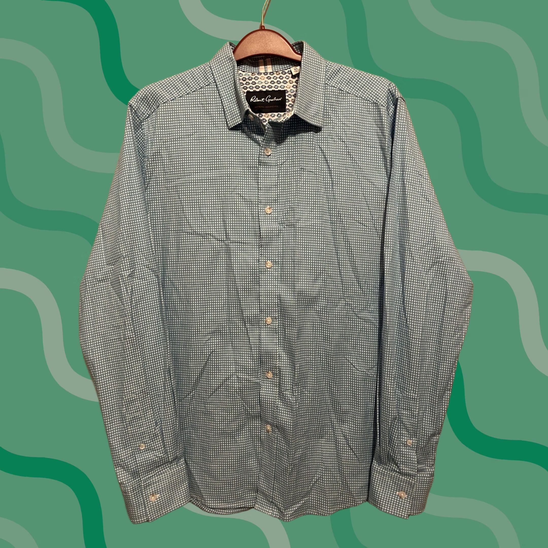 Robert Graham Robert Graham Shirt Mens XL Modern Americana Button Up Blue White Preppy (D359) | Classic Pattern Size US XL / EU 56 / 4 - 1 Thumbnail
