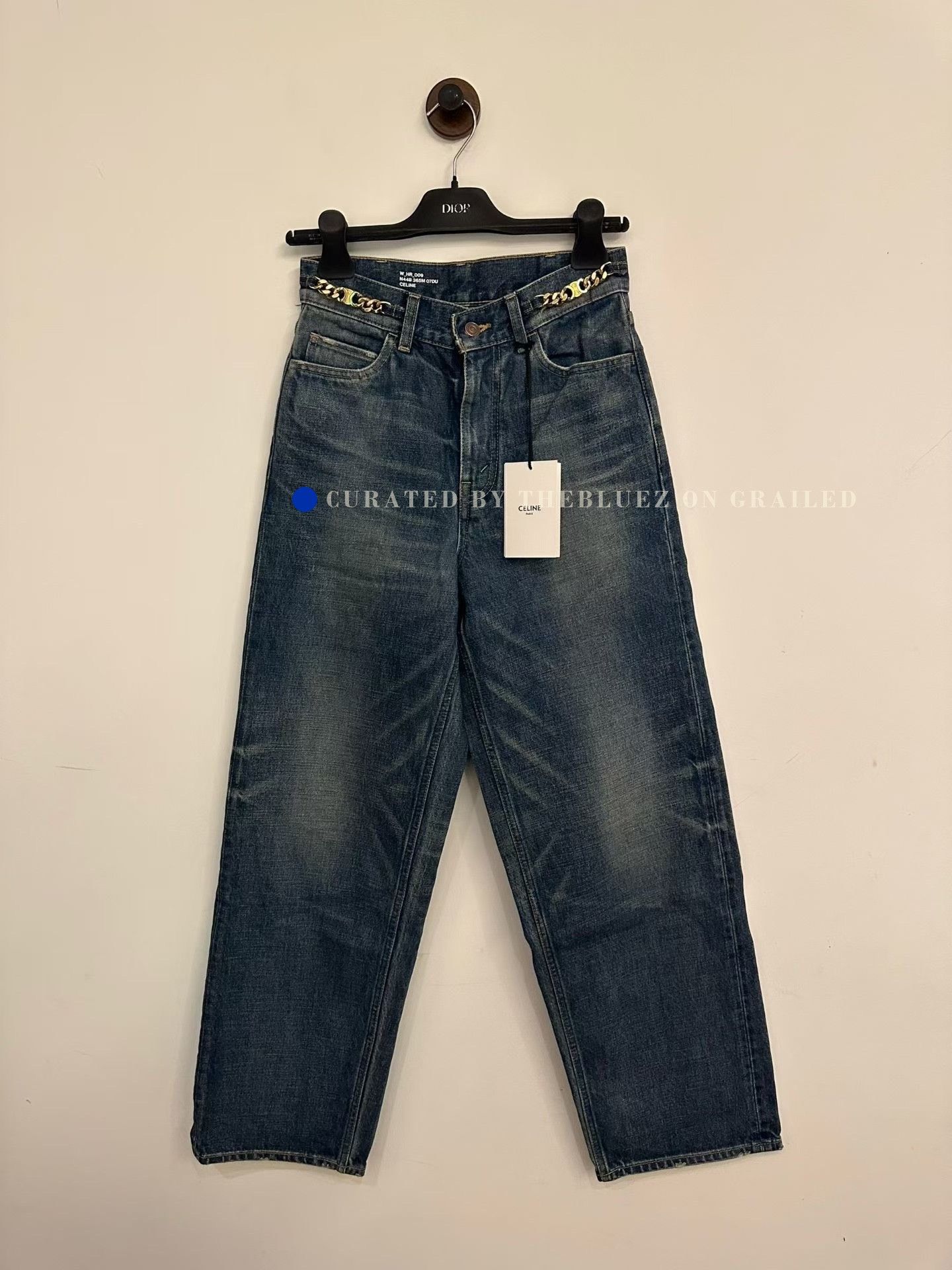 Celine Celine Triomphe Gold Buckle Chain Jeans Size 26" / US 2 / IT 38 - 1 Thumbnail