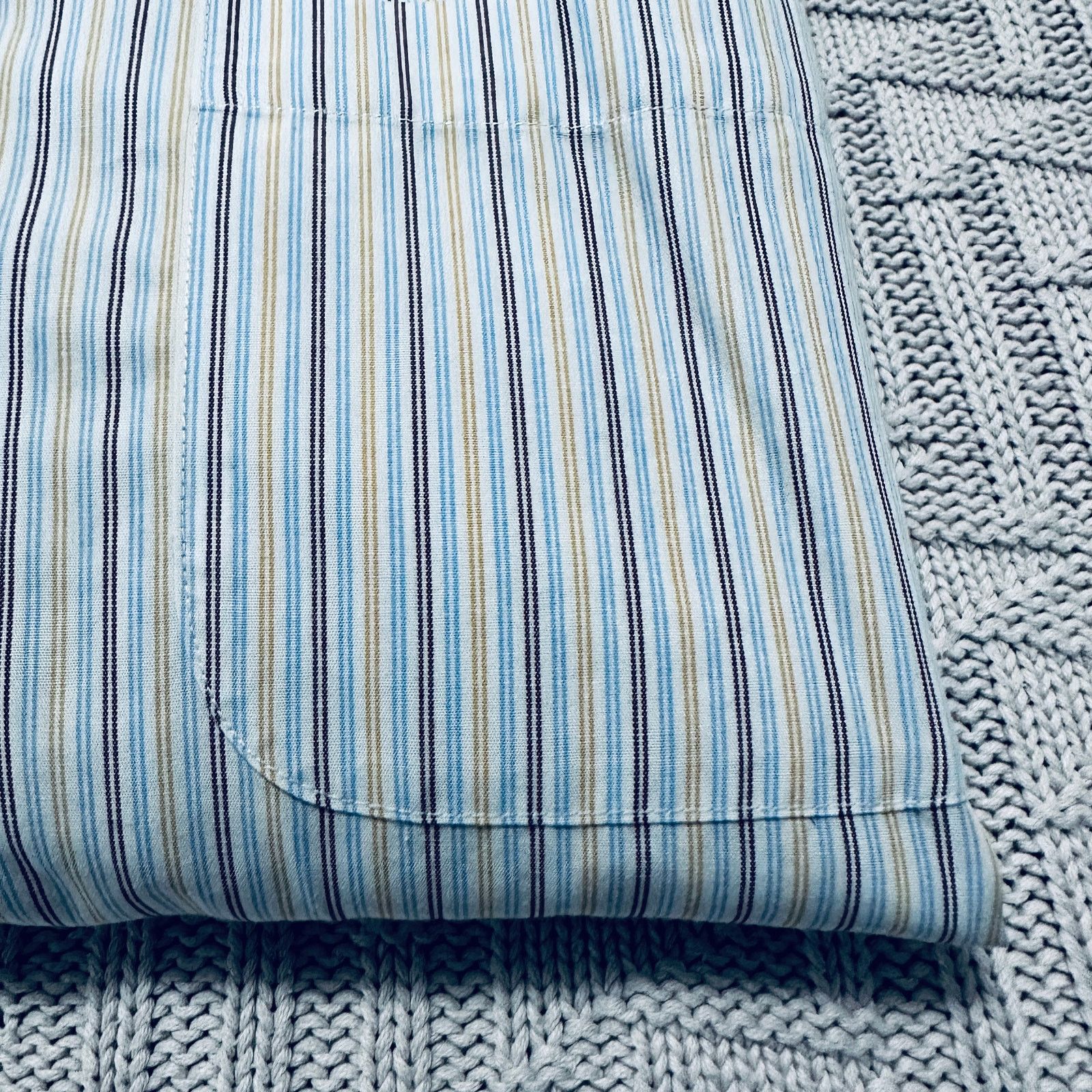 Brooks Brothers Brooks Brothers brown and blue stripe regent fit button down Size US M / EU 48-50 / 2 - 4 Thumbnail