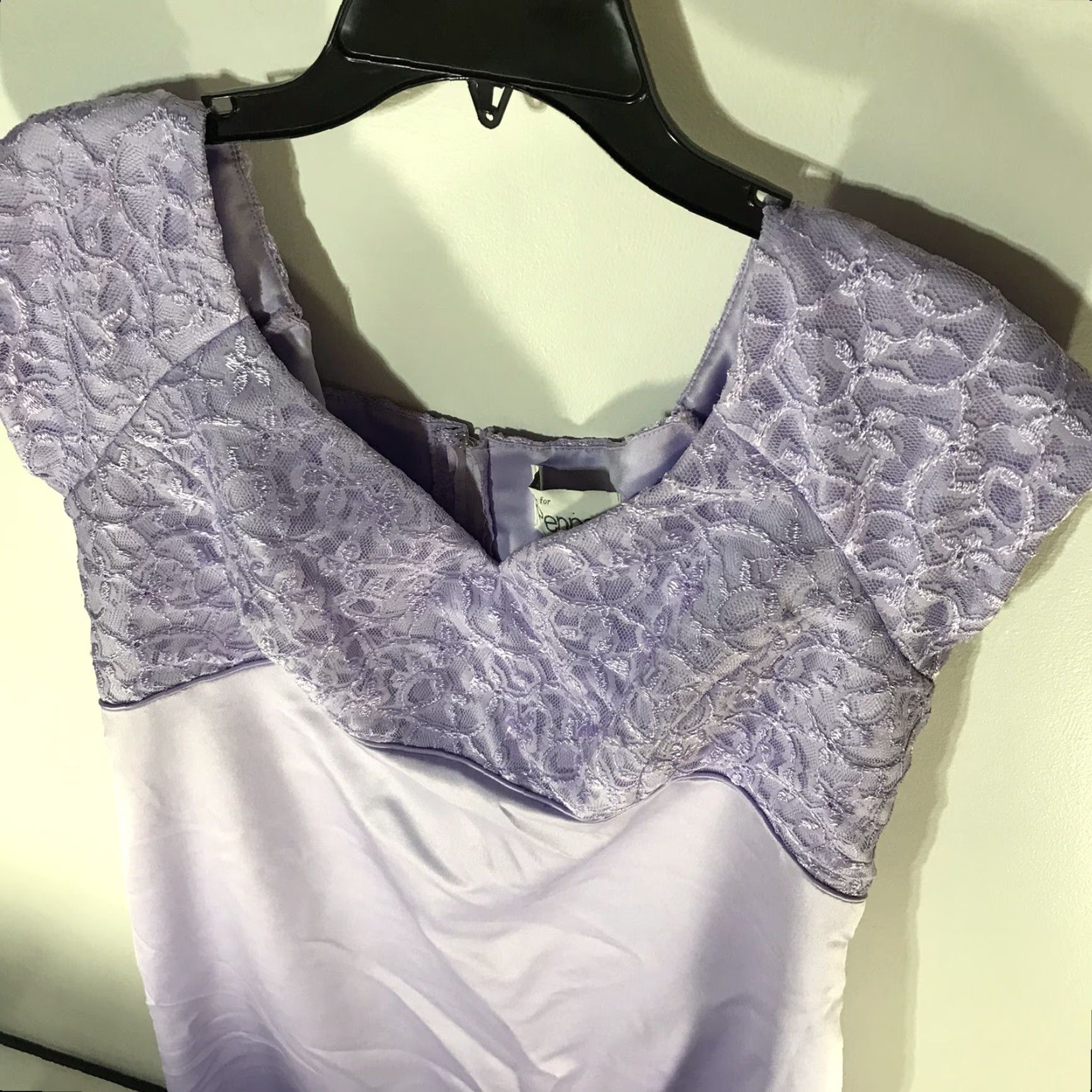JCPenney VINTAGE JCPenney Alfred Angelo Women's Formal Dress 18 Purple A-line Satin Lace Victorian US Size 3XL / US 20-22 - 3 Thumbnail