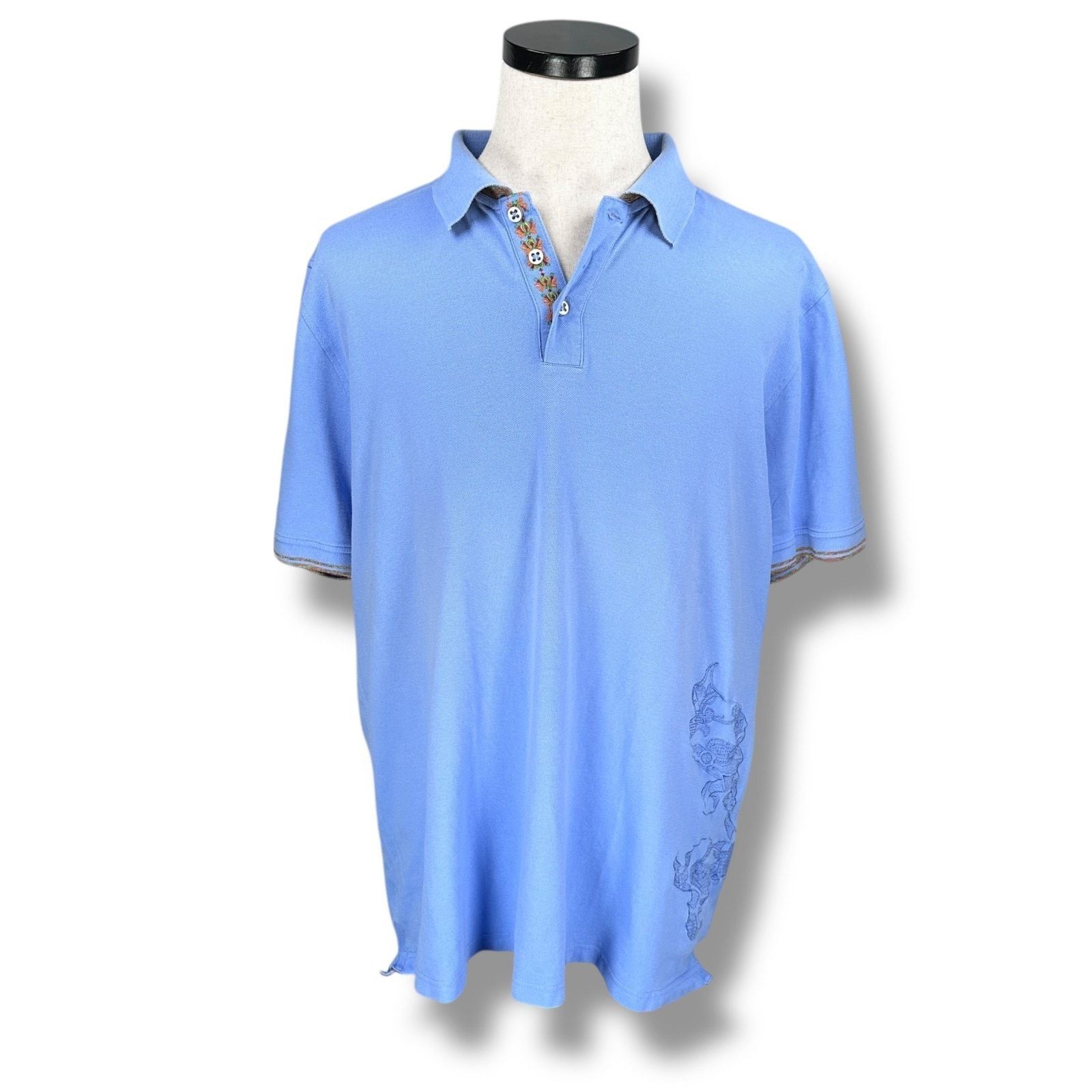 Robert Graham Robert Graham Polo Shirt Mens 2XL Blue Floral Cotton Golf Size US XXL / EU 58 / 5 - 1 Thumbnail