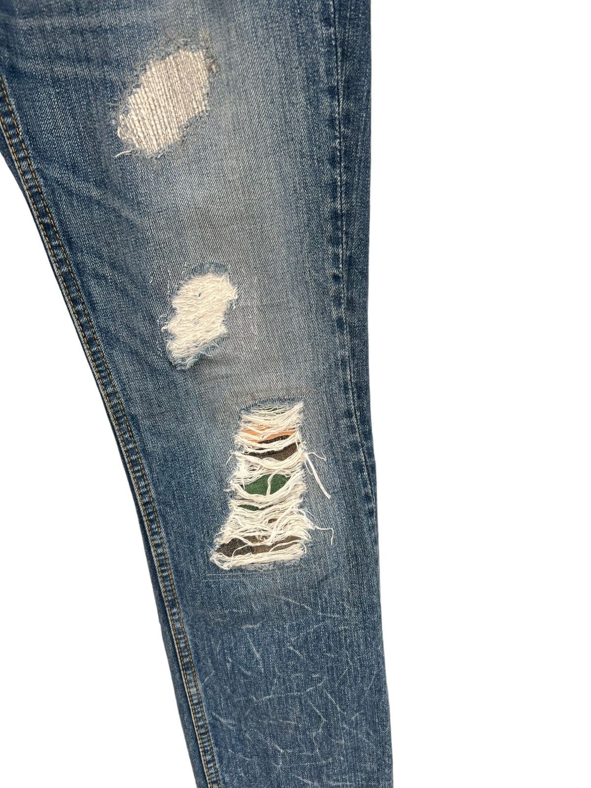 Vintage Antgauge Japan Double Waist Rips Distressed Denim Size US 29 - 12 Thumbnail