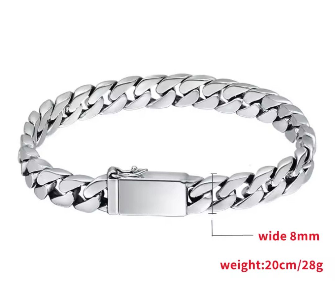 Other Bling Lux Silver Link Hip Hop Bracelet 20cm Size ONE SIZE - 4 Thumbnail