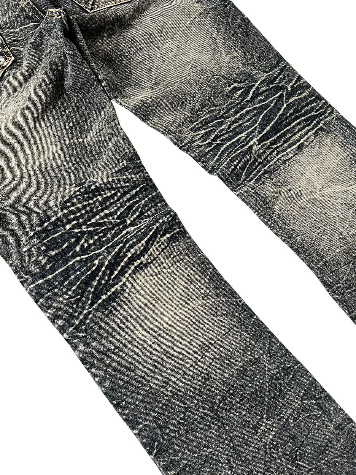 Obelisk Black Baccara 🇯🇵 Lace Distreessed Flare Denim Size US 33 - 12 Thumbnail