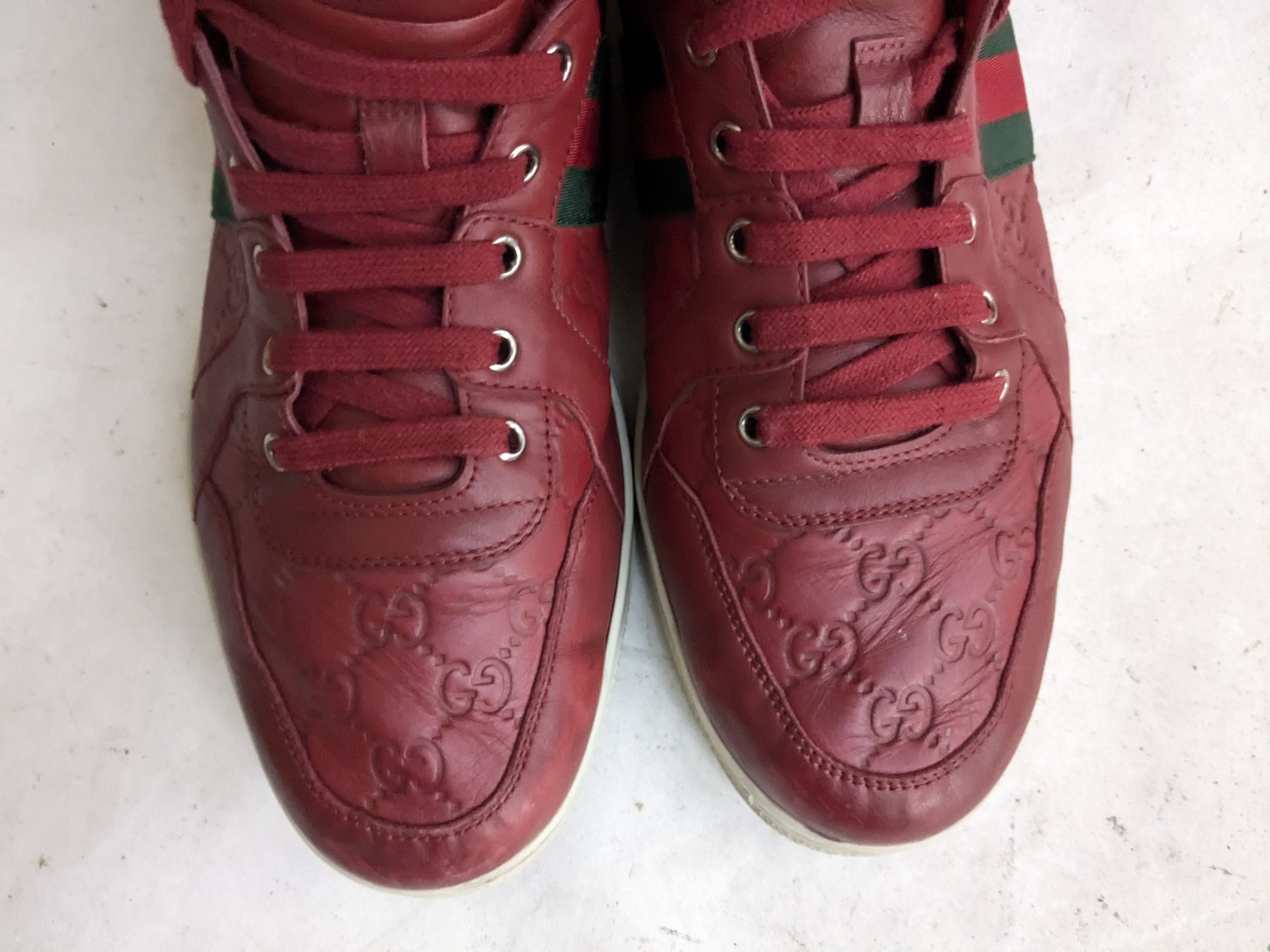 Gucci Gucci Monogram Sneakers 12.5 Leather GG Logo Size US 12.5 / EU 45-46 - 5 Thumbnail