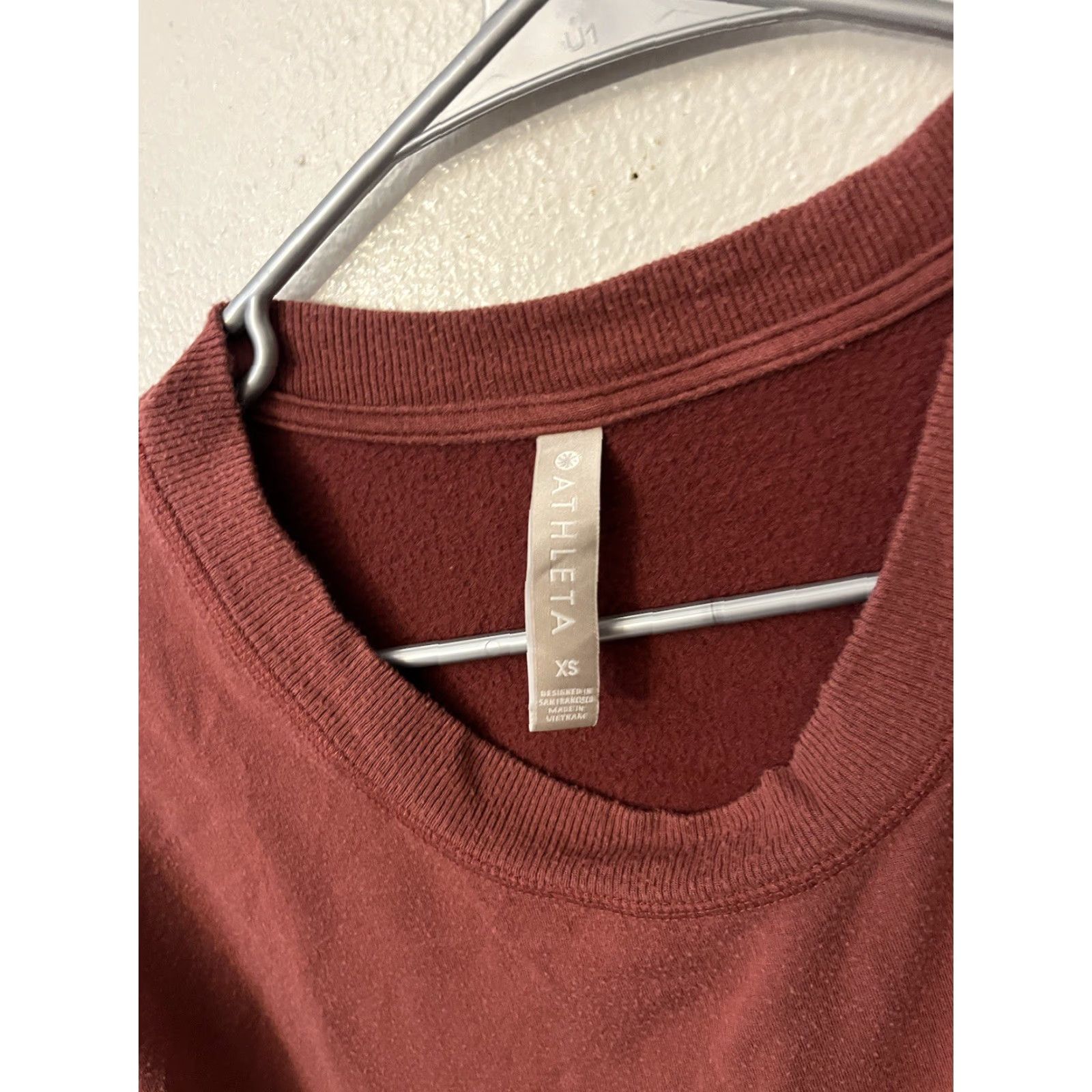 Athleta Athleta Sweatshirt Women XS Maroon Modal Blend Pullover Knit Raglan Sleeve Logo Solid Modern Size XS / US 0-2 / IT 36-38 - 3 Thumbnail