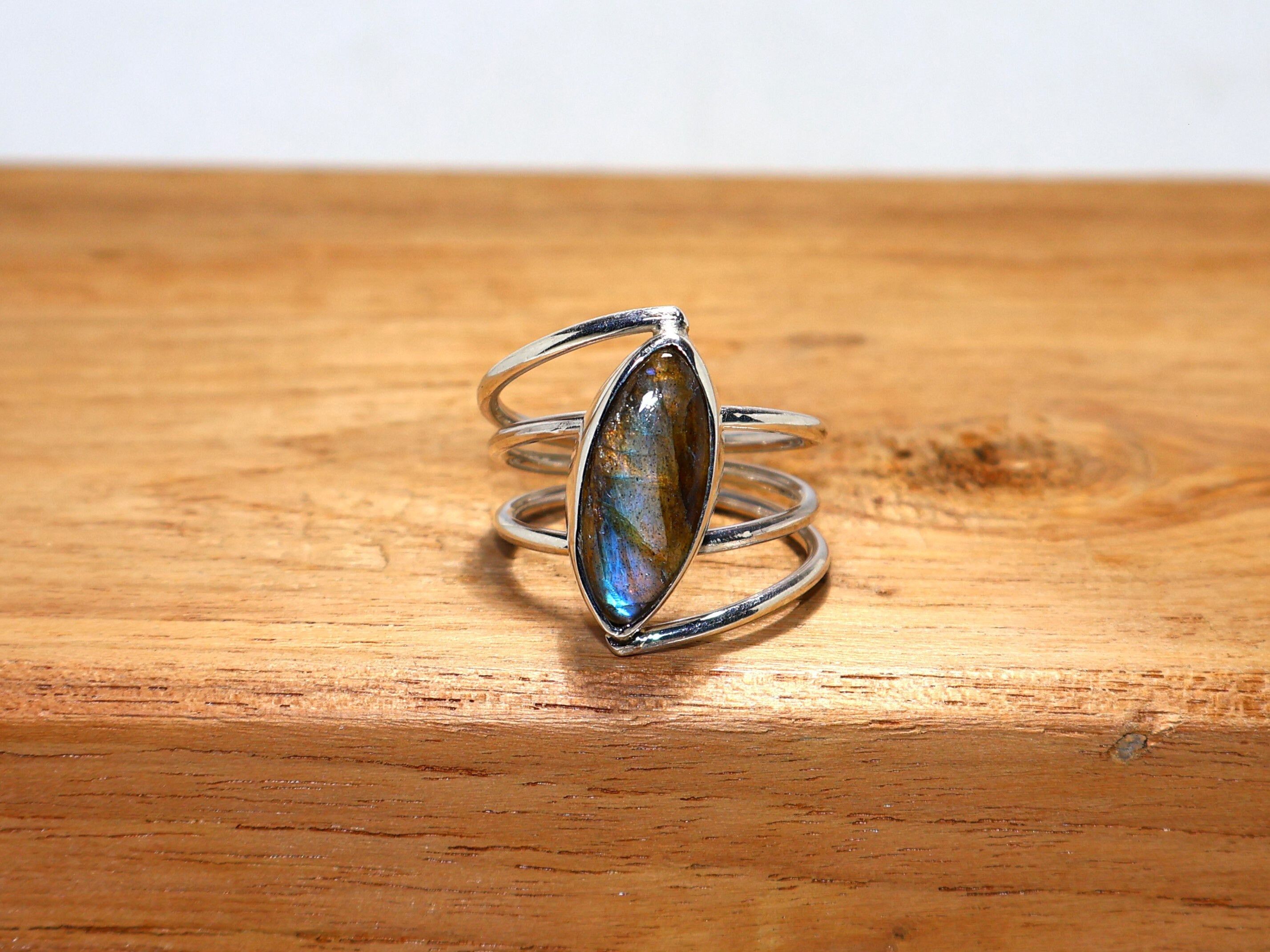 Handmade Labradorite Ring, 925 Sterling Silver, Handmade Women Rings, Size ONE SIZE - 2 Thumbnail