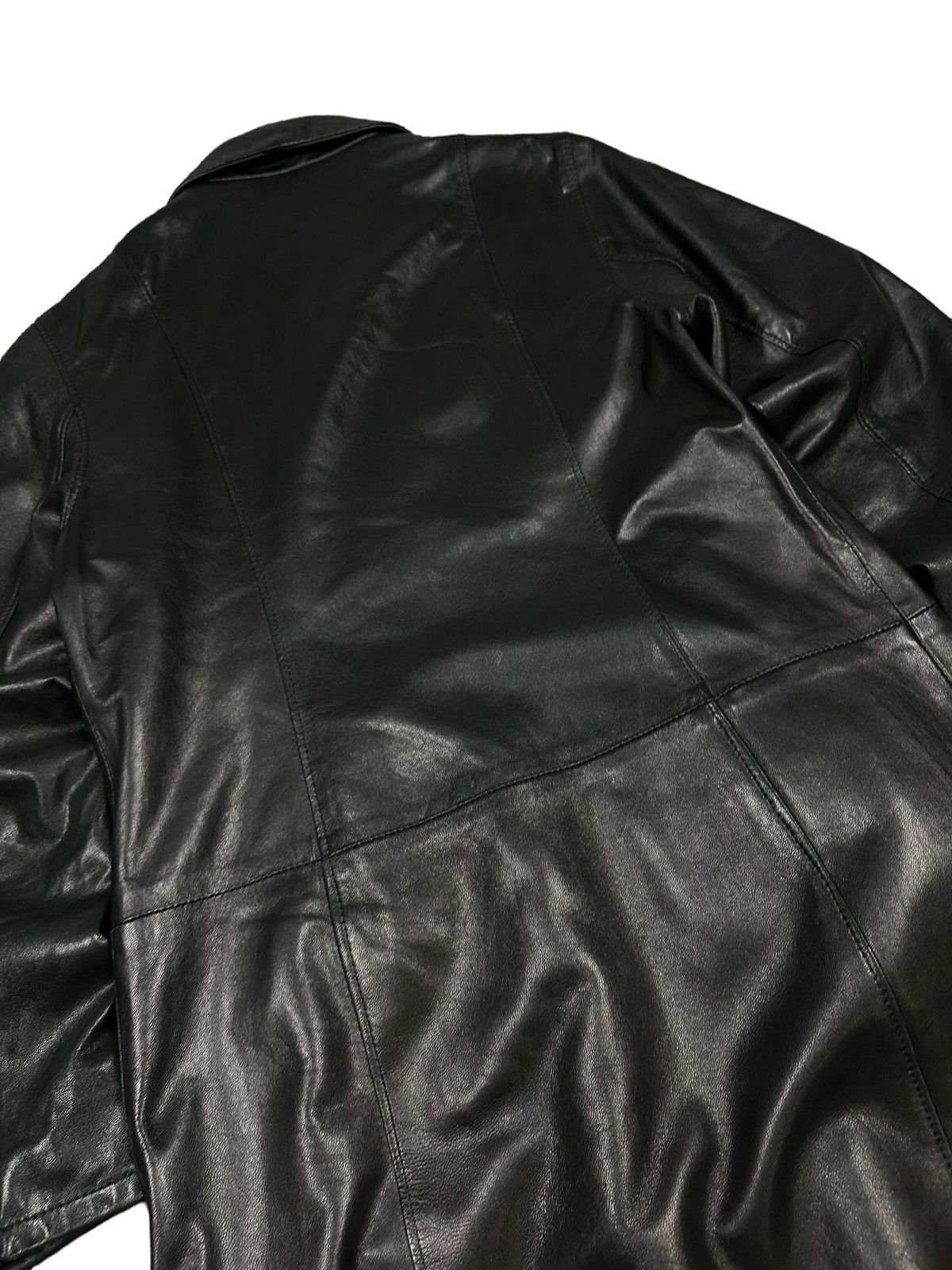 Japanese Brand IXS Womens Archive Avant Garde Y2K Long Leather Coat Size XL / US 12-14 / IT 48-50 - 6 Thumbnail