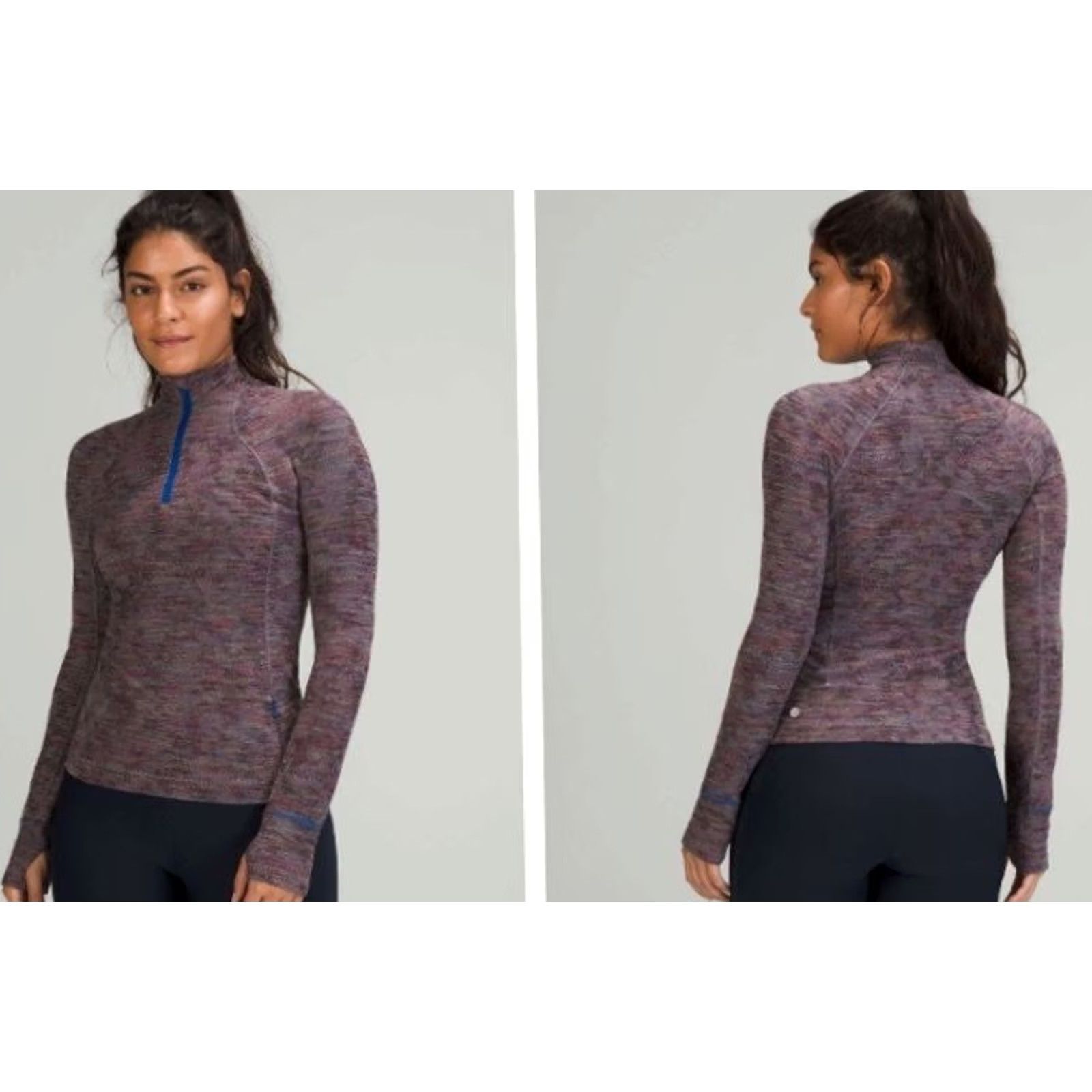 Lululemon Lululemon Its Rulu Run Half Zip Data Rush Jacquard Anchor Symphony Blue Sz 10 Size L / US 10 / IT 46 - 7 Thumbnail