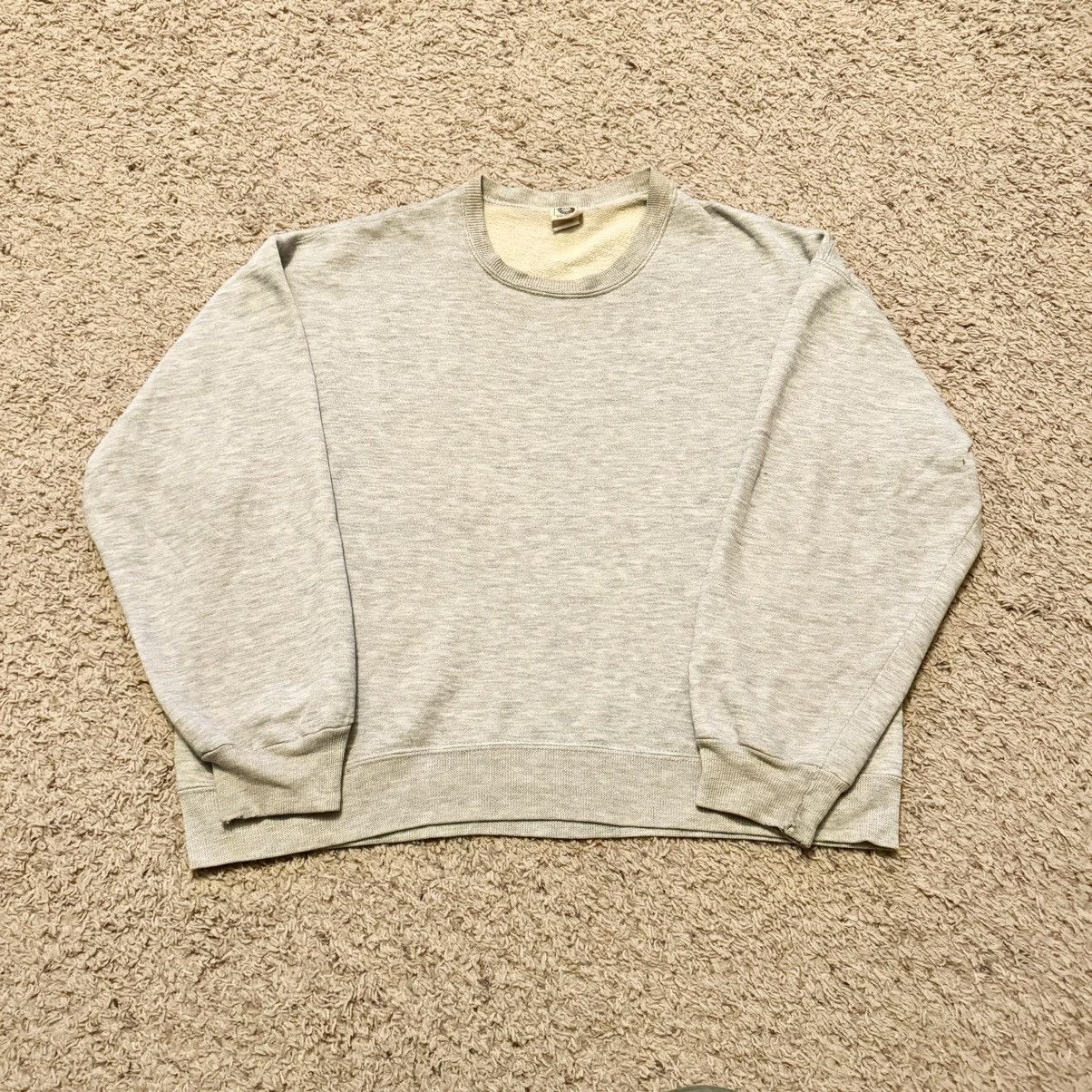Vintage VINTAGE 80s TRI-BLEND BLANK GREY SWEATSHIRT Size US XL / EU 56 / 4 - 1 Thumbnail