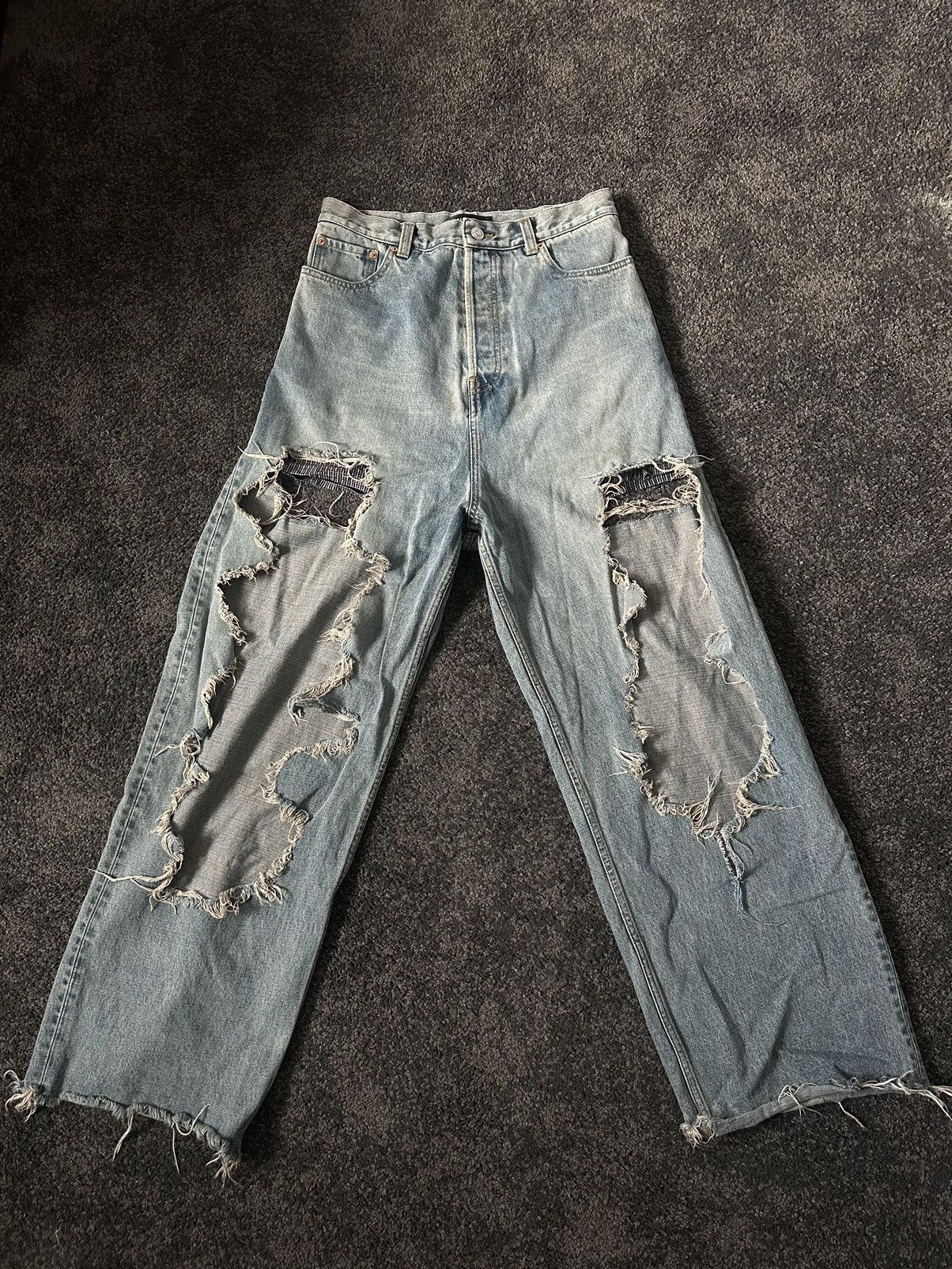 Balenciaga Balenciaga AW21 Destroyed Baggy Jeans | Grailed