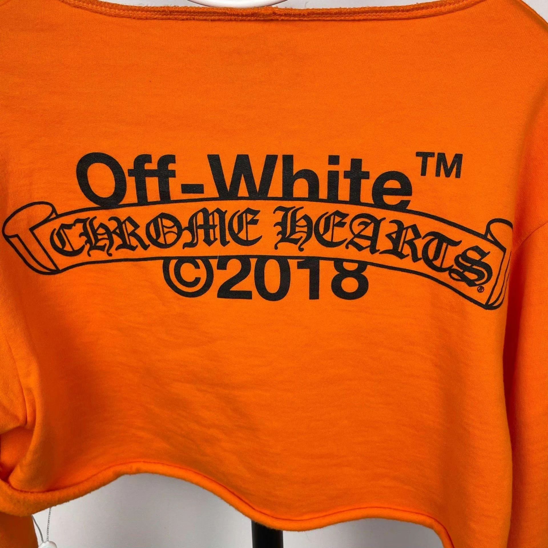 Chrome Hearts Chrome Hearts cotton short sweatshirt 170/92B orange Size M / US 6-8 / IT 42-44 - 3 Thumbnail