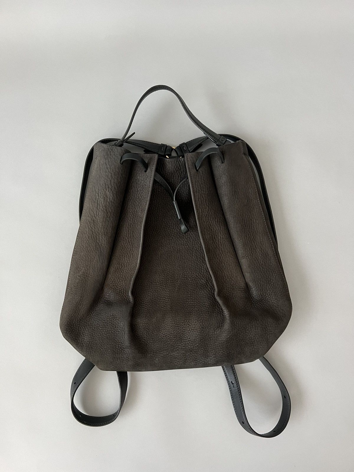 Maison Margiela Maison Margiela Large Nubuck Leather Bucket Bag In Dark Grey Size ONE SIZE - 7 Thumbnail