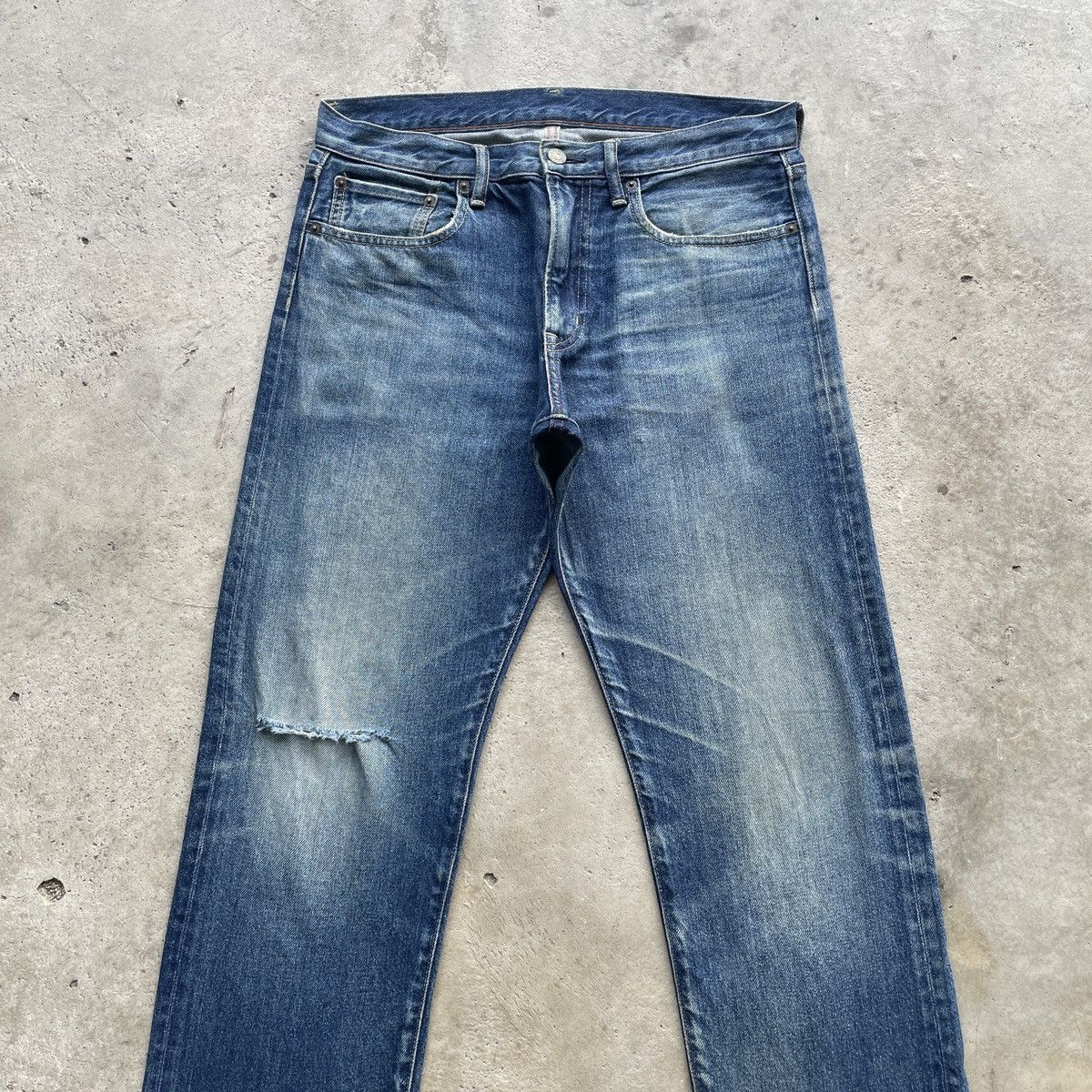 Japanese Brand W33x32 Vintage Japan Gu Jeans Distressed Faded Denim Pants Size US 33 - 3 Thumbnail