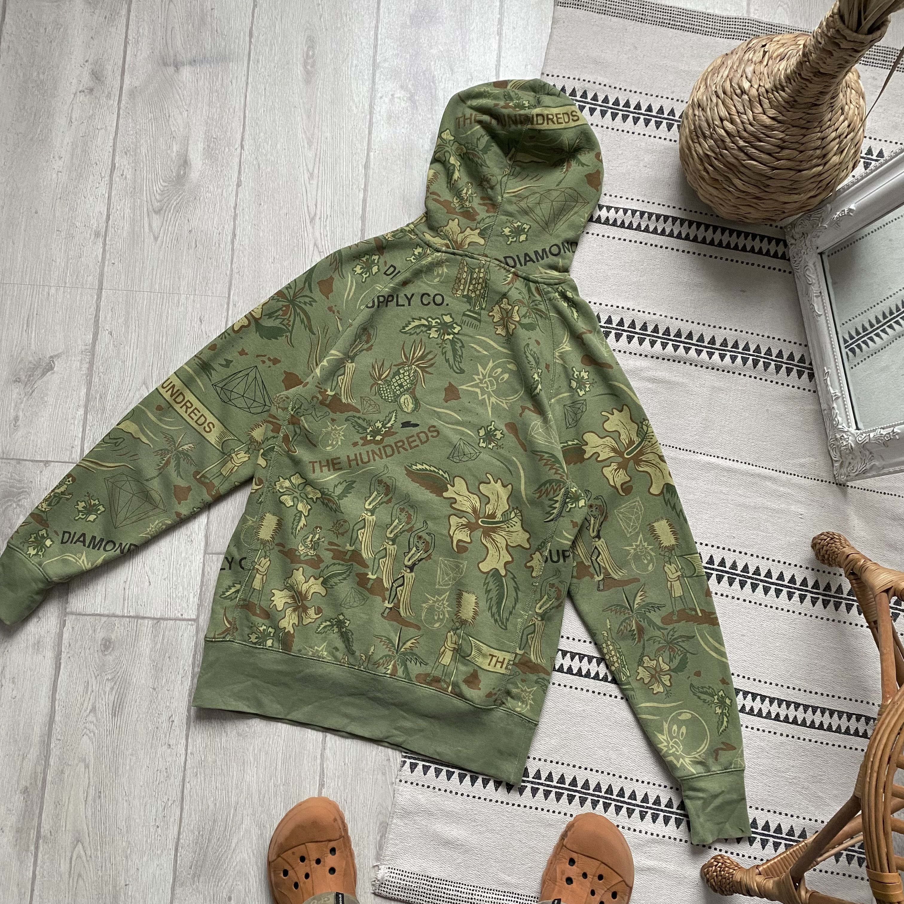 The Hundreds 💣The Hundreds Diamond Supply hoodie Hawai Print surf style Size US M / EU 48-50 / 2 - 8 Thumbnail
