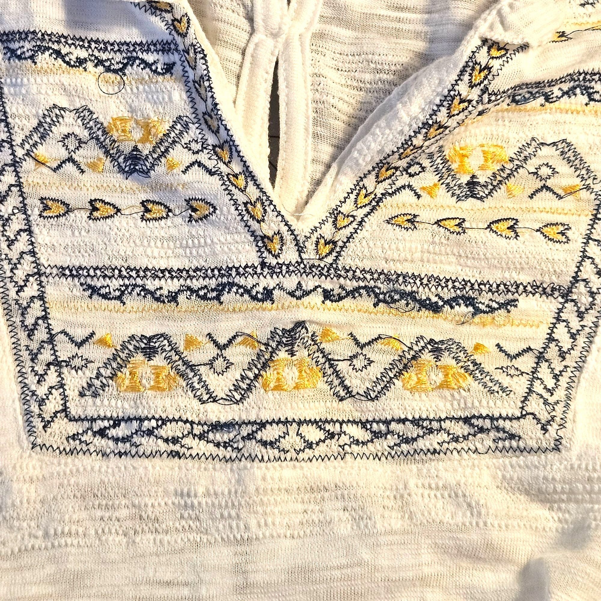Other Pol White M Peasant Top Boho Embroidered Festival Cottagecor Size M / US 6-8 / IT 42-44 - 8 Thumbnail