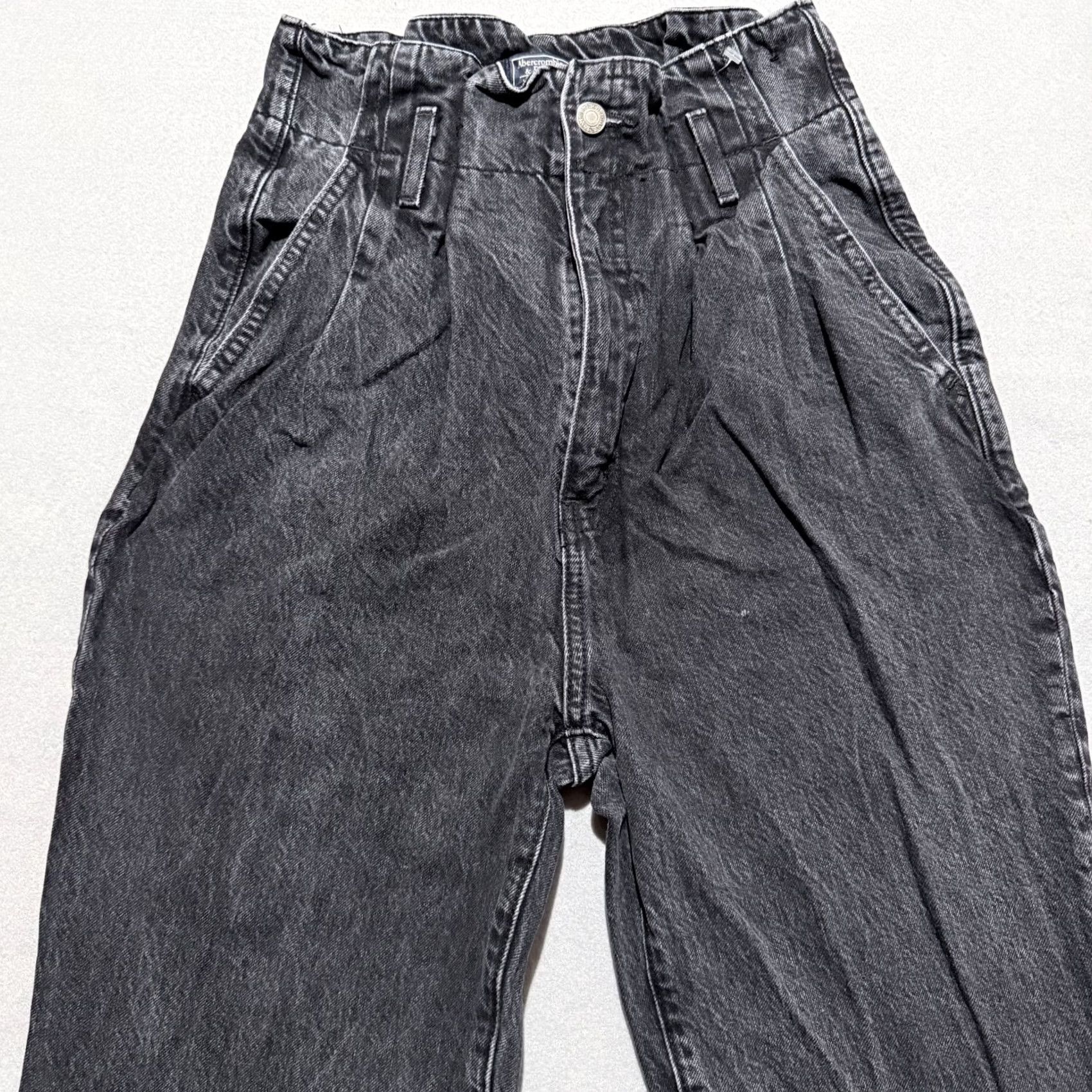 Abercrombie & Fitch Abercrombie & Fitch Mom Paperbag Jeans Womens Denim High Rise Frayed Tapered - 2 Size 26" / US 2 / IT 38 - 3 Thumbnail