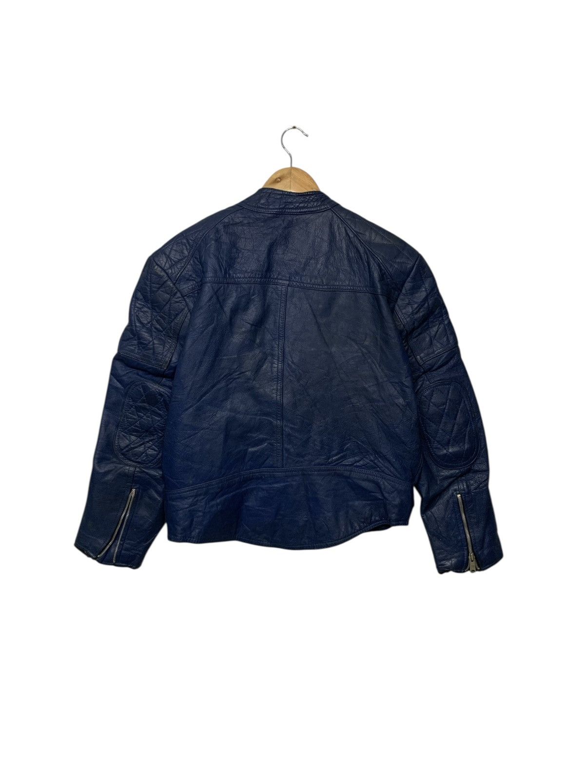 Branded Leather Rare Vintage Waddington Double Collar Blue Leather Jacket Size US M / EU 48-50 / 2 - 3 Thumbnail