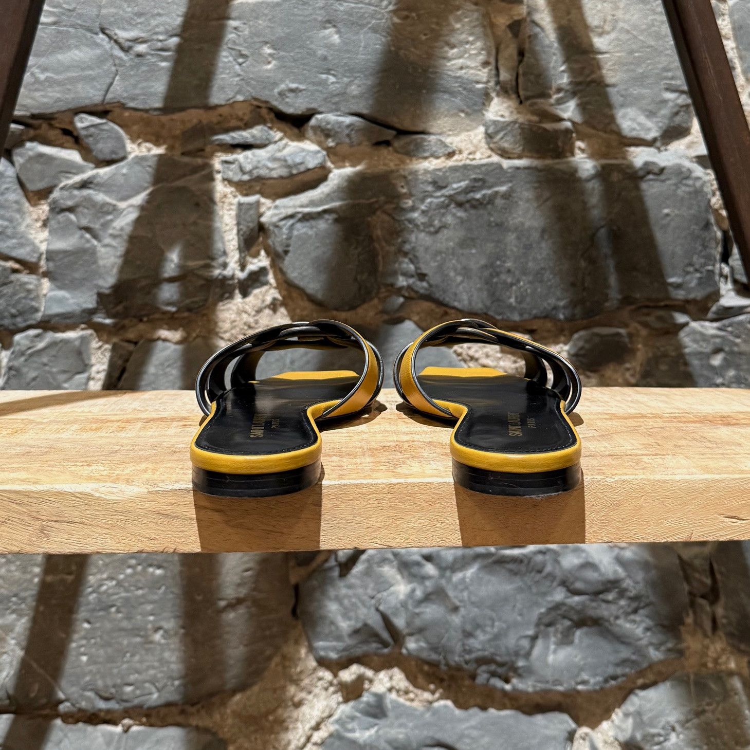Saint Laurent Paris Saint Laurent Yellow Tribute Mules Flat Sandals Size US 7 / IT 37 - 6 Thumbnail