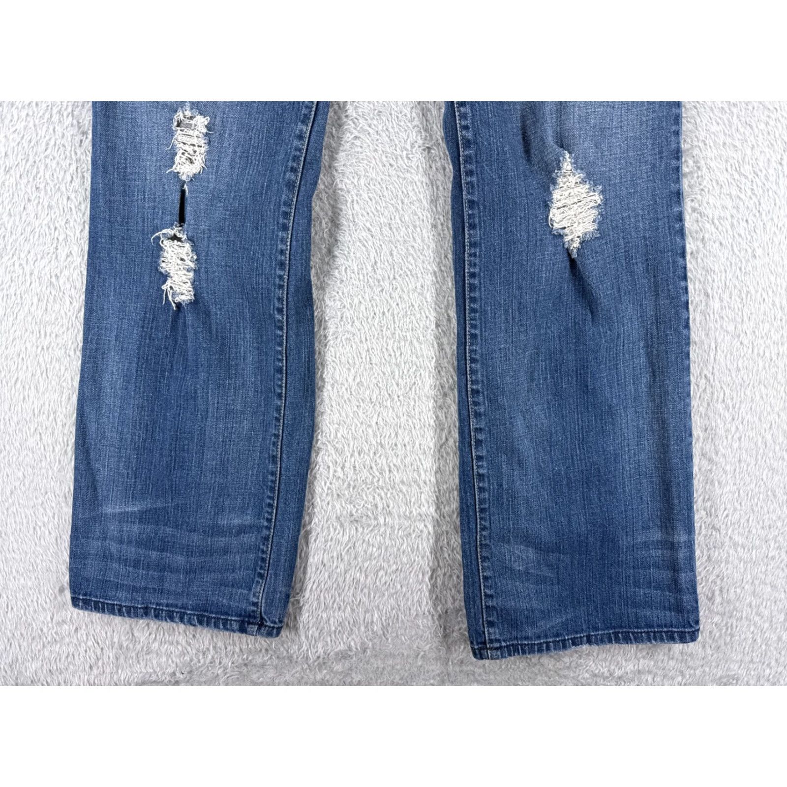 Denime dELiA*s Jeans Women's Blue Denim Bootcut 32x32 Mid Rise Distressed 5-Pocket Cotton Regular Size 15 Vintage No Size 36" / US 14 / IT 50 - 2 Thumbnail