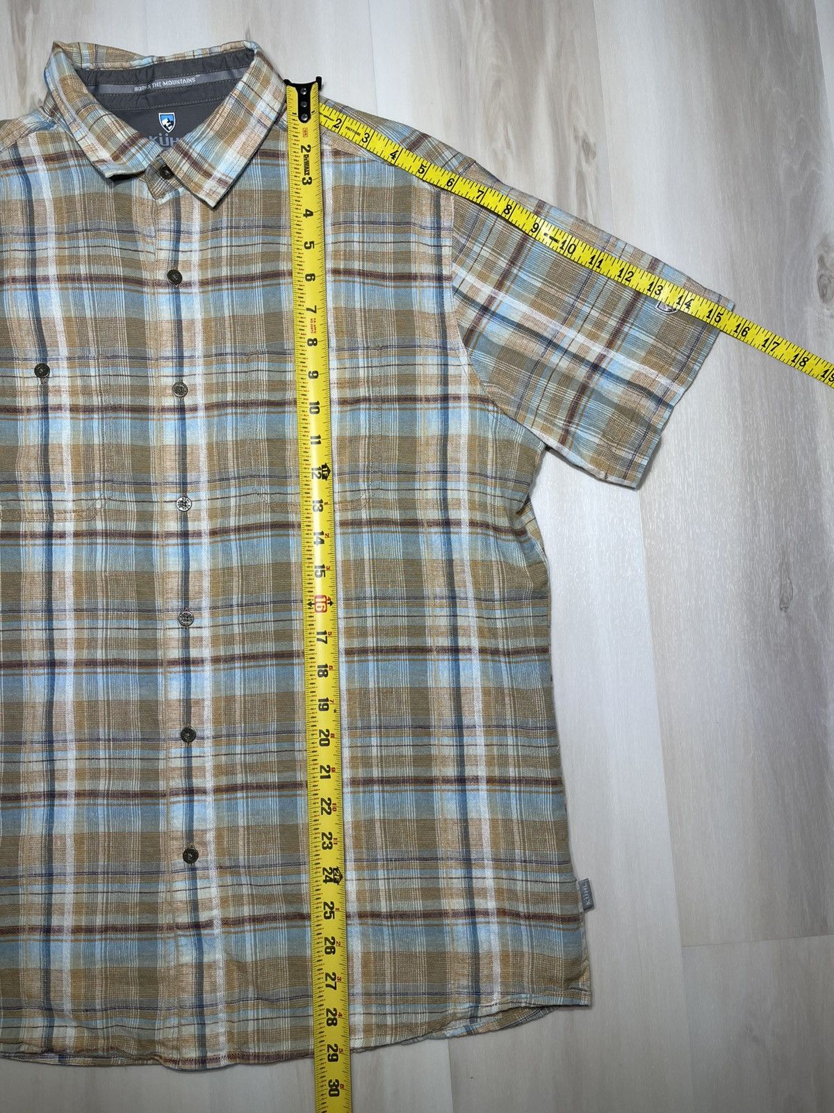 Kuhl Kuhl Shirt Men’s Sz L Brown Blue Plaid S/S Linen Outdoor Size US L / EU 52-54 / 3 - 5 Thumbnail